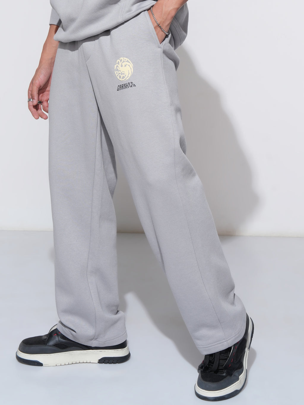 WB By Highlander Men Grey Game Of Thrones Straight Fit Printed Track Pants - Grey - Image 1