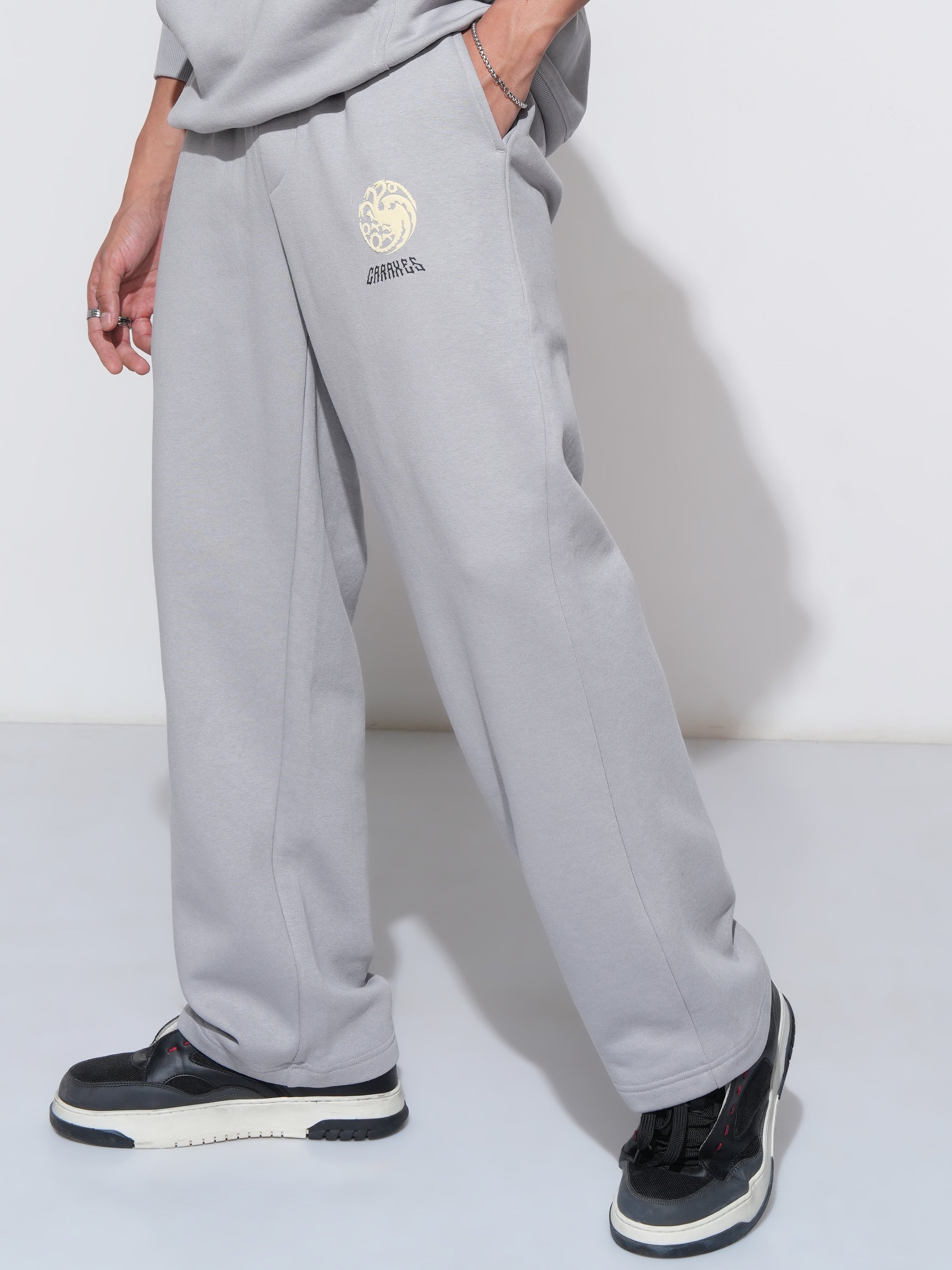 WB By Highlander Men Grey Game Of Thrones Straight Fit Printed Track Pants - Grey - Image 1