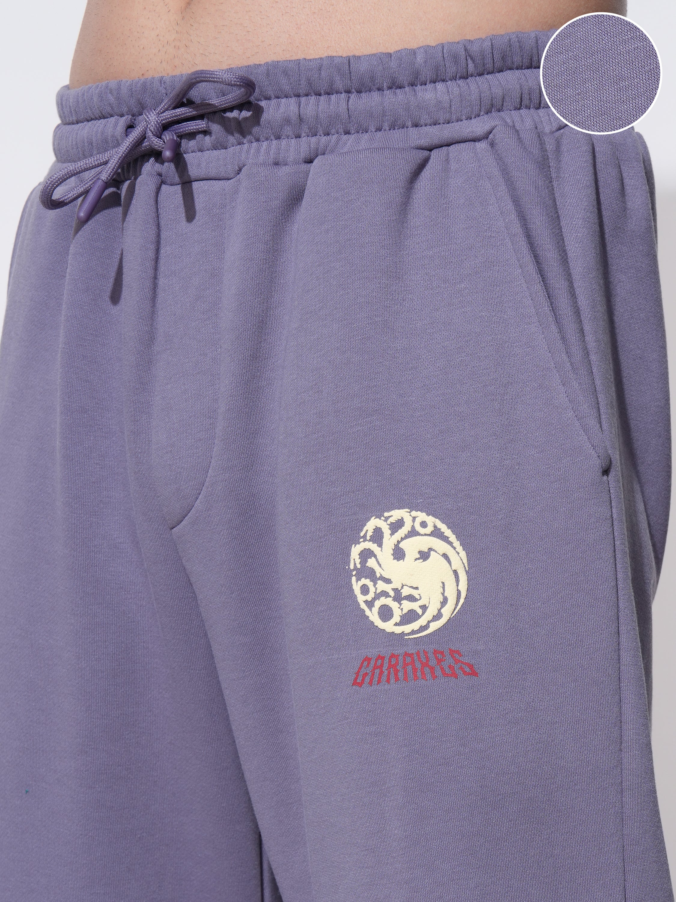 WB By Highlander Men Purple Game Of Thrones Straight Fit Printed Joggers - Purple - Image 5