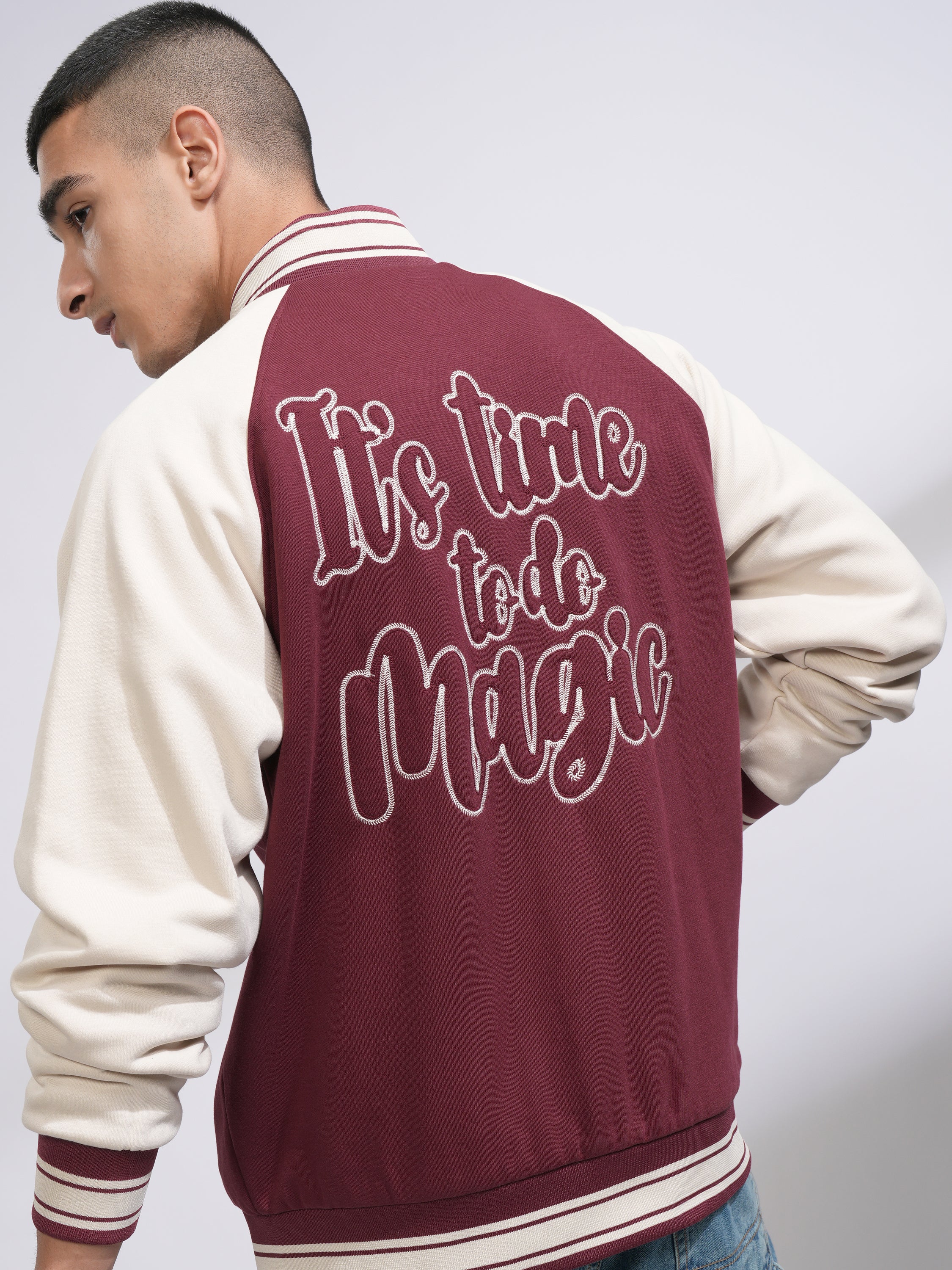 WB By Highlander Men Maroon Harry Potter Printed Varsity Jacket - Maroon - Image 1