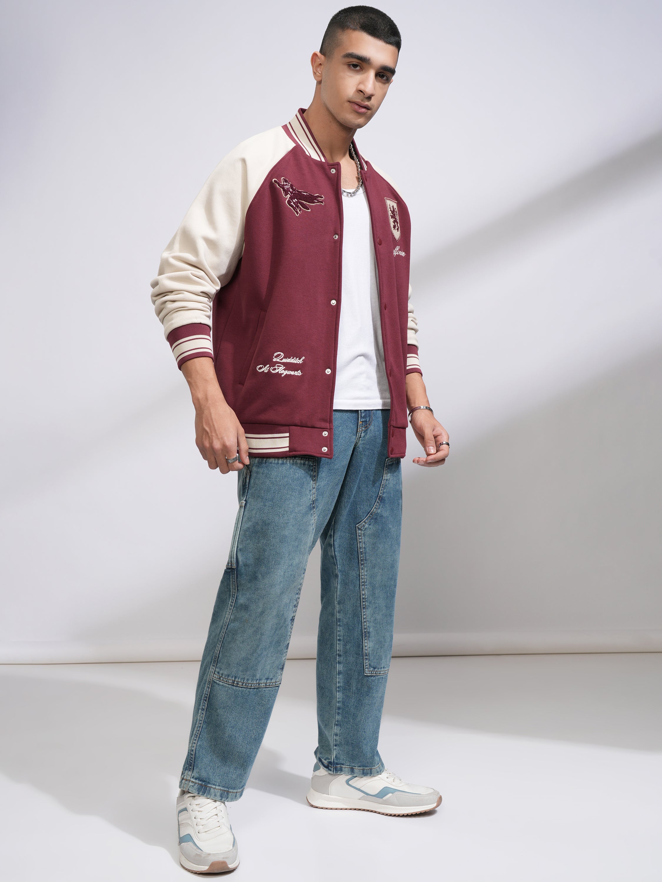 WB By Highlander Men Maroon Harry Potter Printed Varsity Jacket - Maroon - Image 2