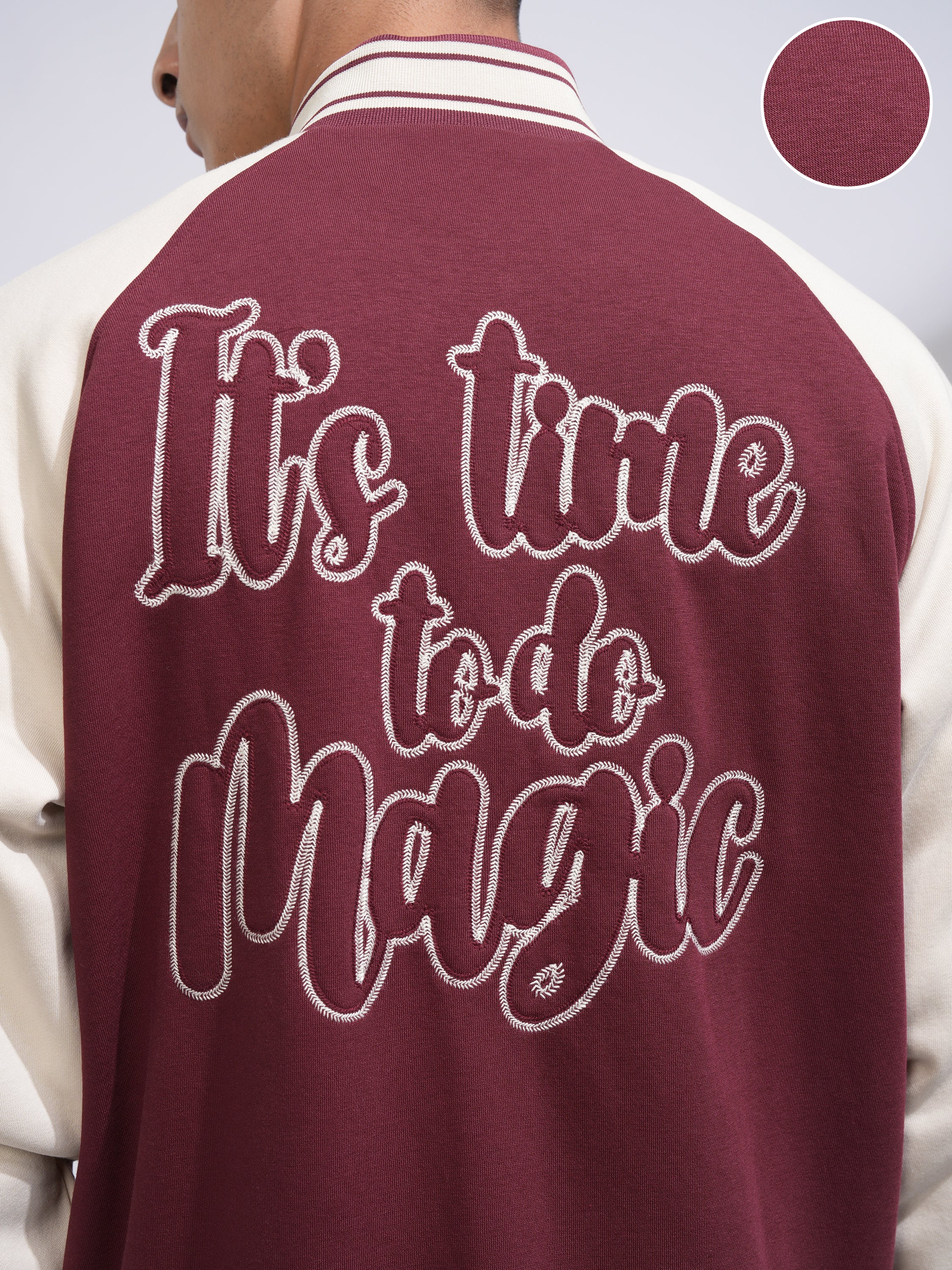 WB By Highlander Men Maroon Harry Potter Printed Varsity Jacket - Maroon - Image 5