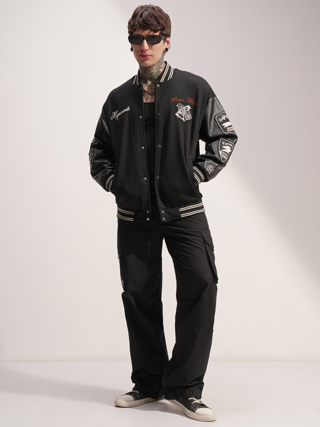 WB By Highlander Men Black Harry Potter Printed Varsity Jacket - Black - Image 2