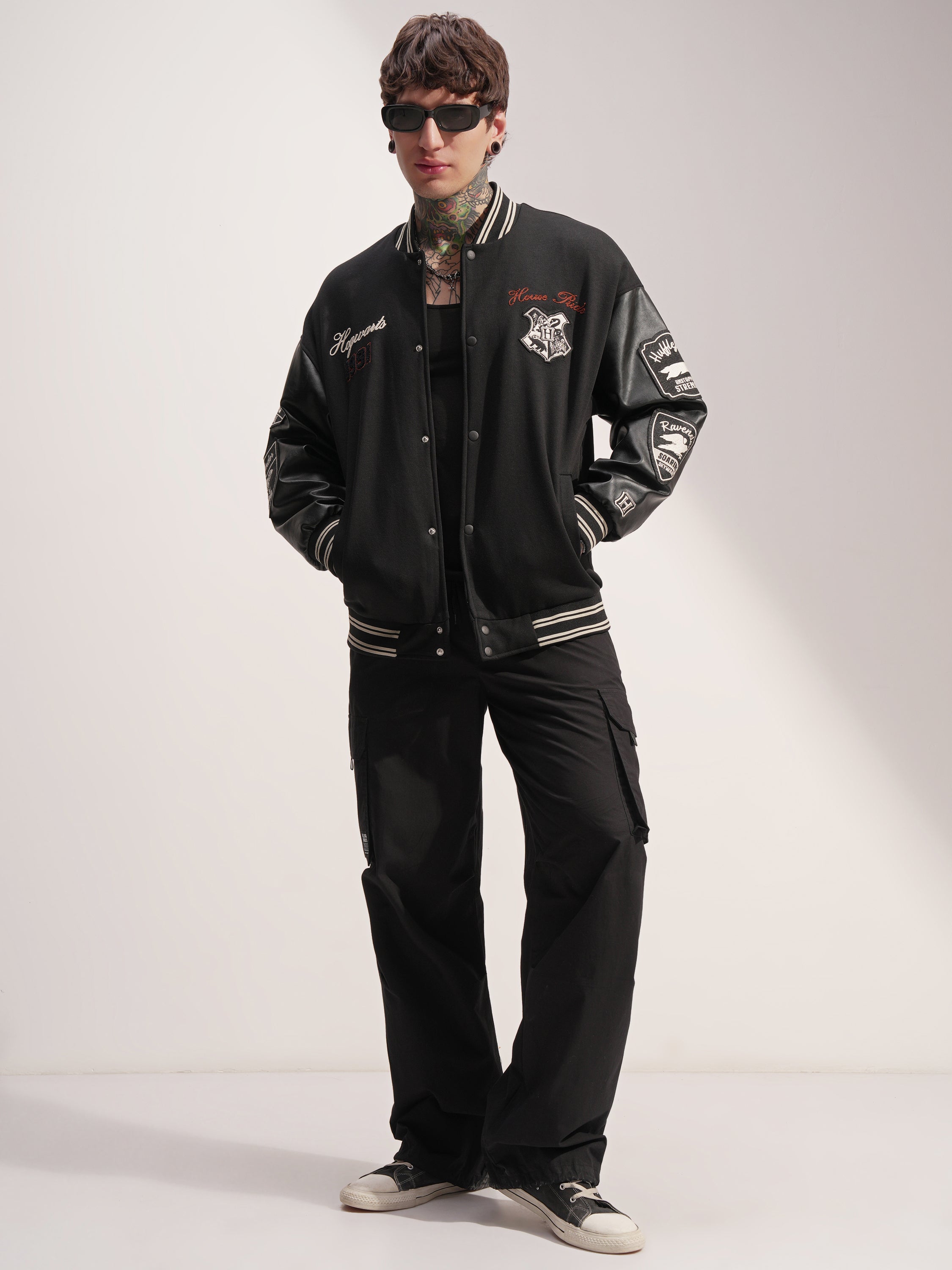 WB By Highlander Men Black Harry Potter Printed Varsity Jacket - Black - Image 2