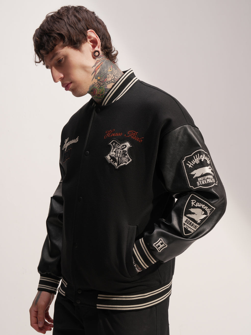 WB By Highlander Men Black Harry Potter Printed Varsity Jacket - Black - Image 4