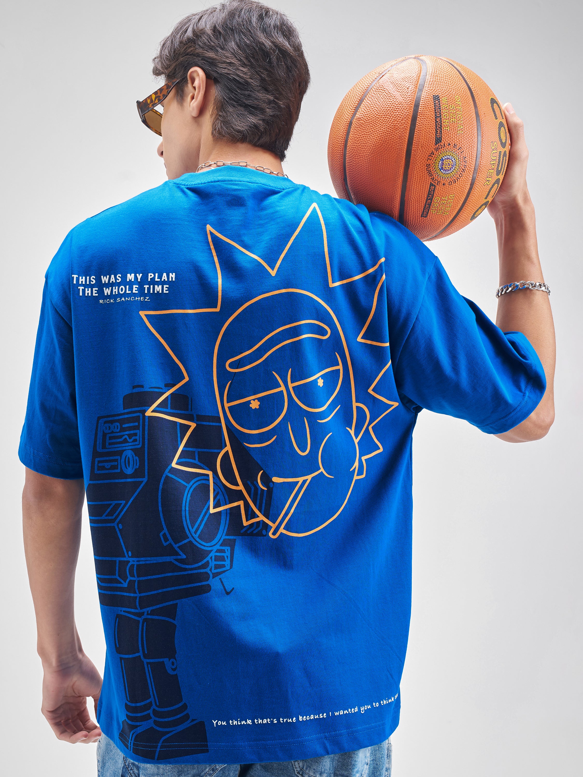 WB By Highlander Men Blue Rick And Morty Printed Round Neck T-Shirt - Blue - Image 3