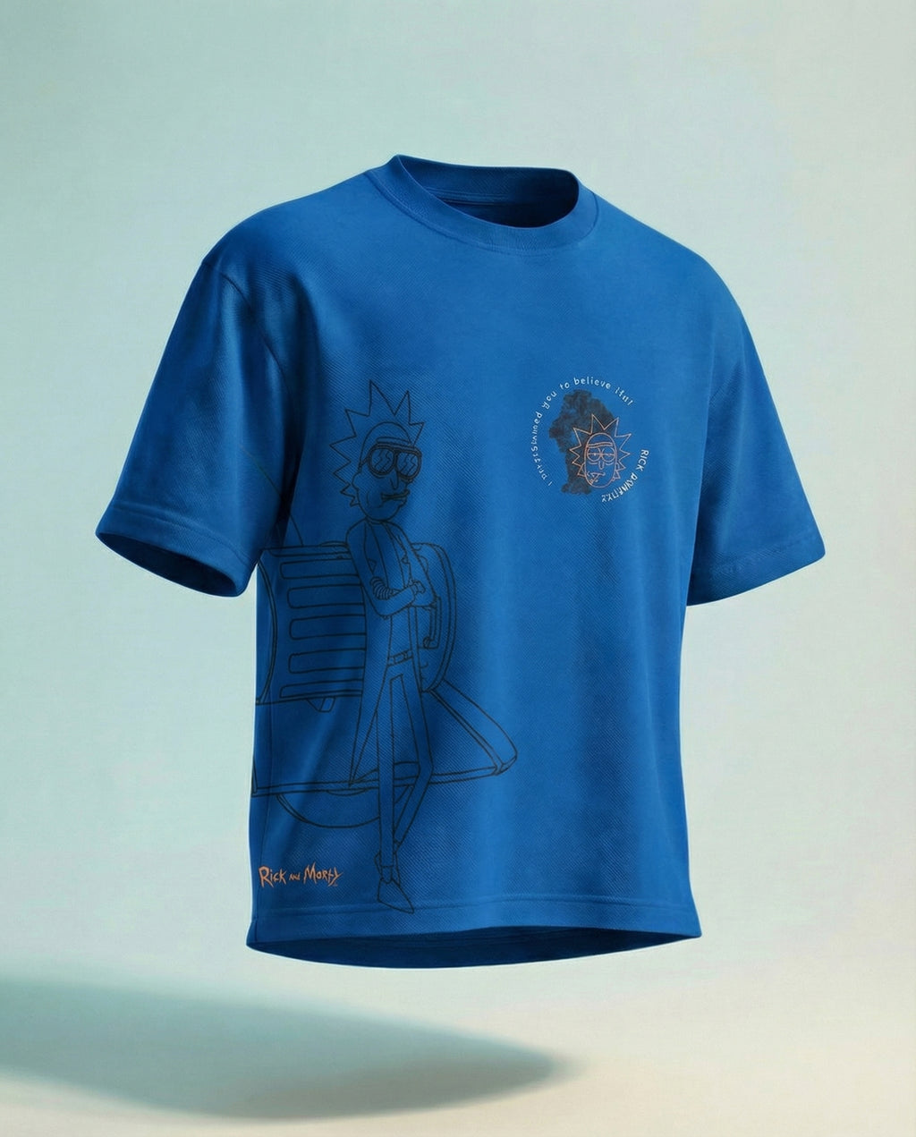WB By Highlander Men Blue Rick And Morty Printed Round Neck T-Shirt - Blue - Image 2