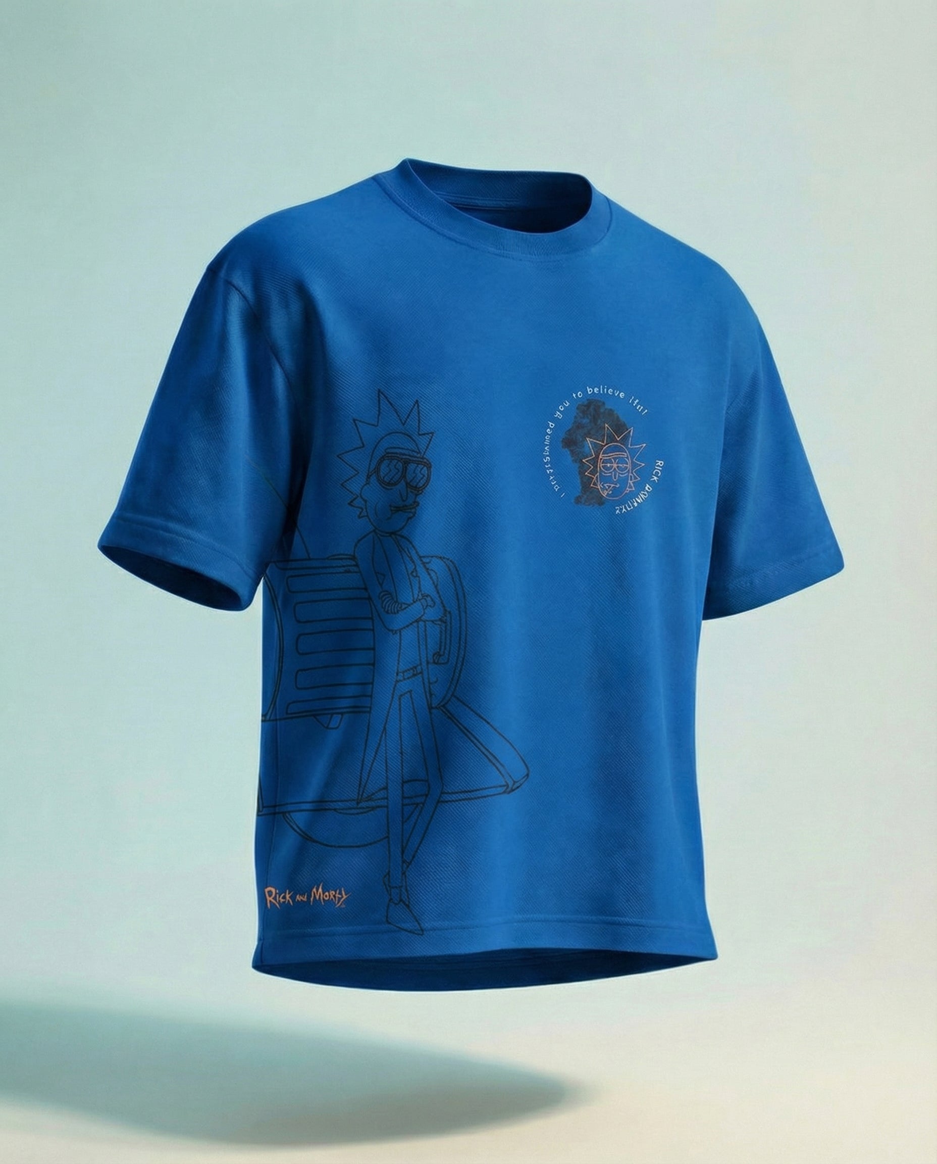WB By Highlander Men Blue Rick And Morty Printed Round Neck T-Shirt - Blue - Image 2