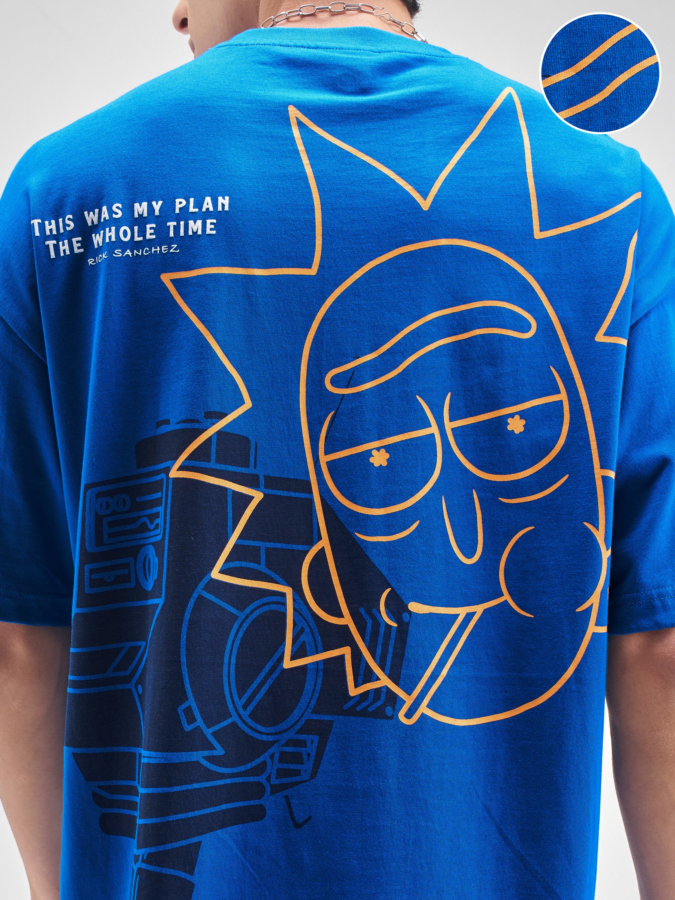 WB By Highlander Men Blue Rick And Morty Printed Round Neck T-Shirt - Blue - Image 7