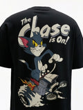 WB By Highlander Men Black Tom And Jerry Printed Round Neck T-Shirt - Black - Image 1