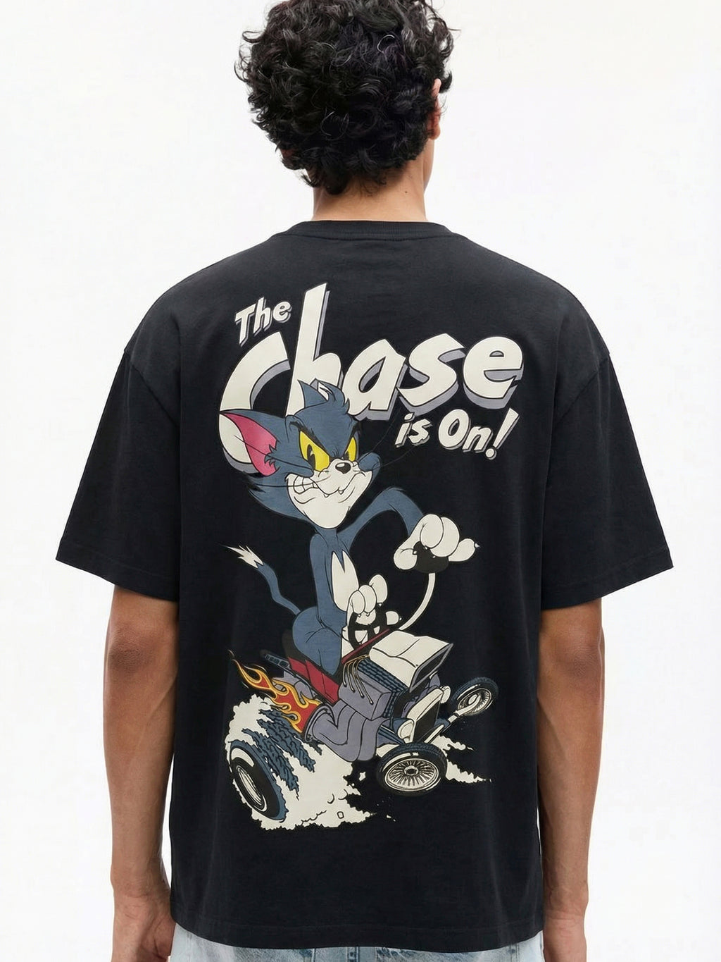 WB By Highlander Men Black Tom And Jerry Printed Round Neck T-Shirt - Black - Image 4