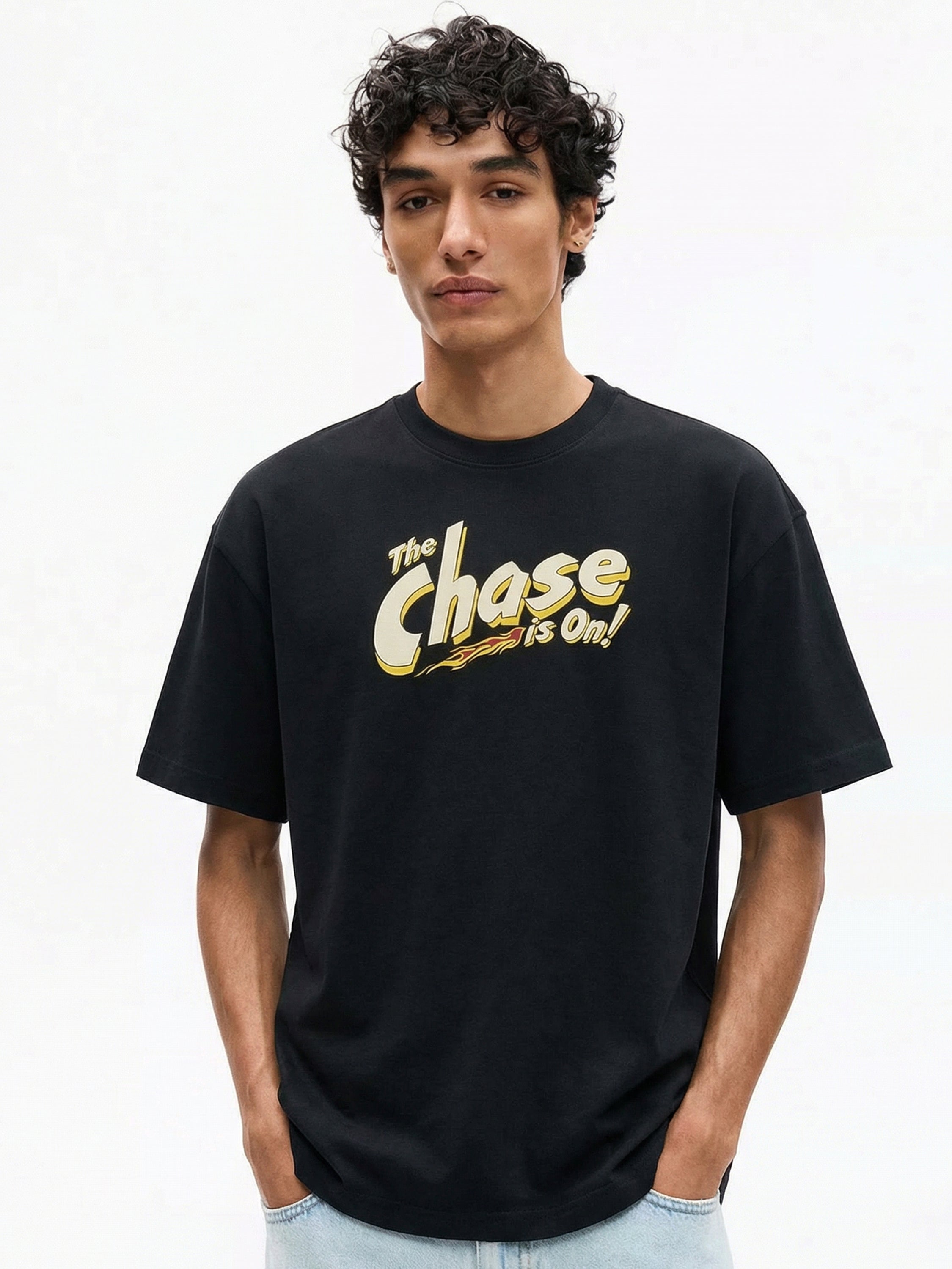 WB By Highlander Men Black Tom And Jerry Printed Round Neck T-Shirt - Black - Image 6