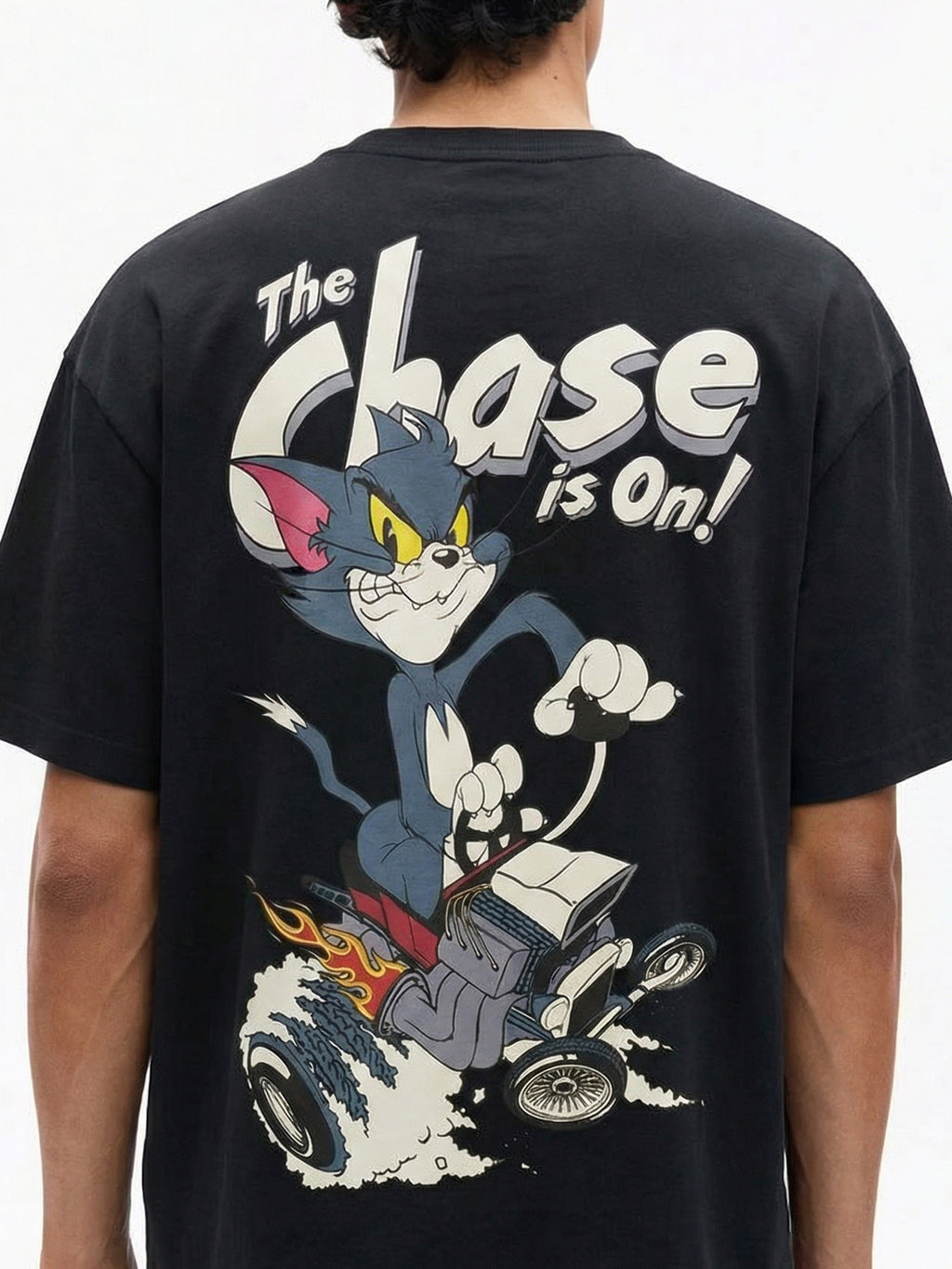 WB By Highlander Men Black Tom And Jerry Printed Round Neck T-Shirt - Black - Image 8