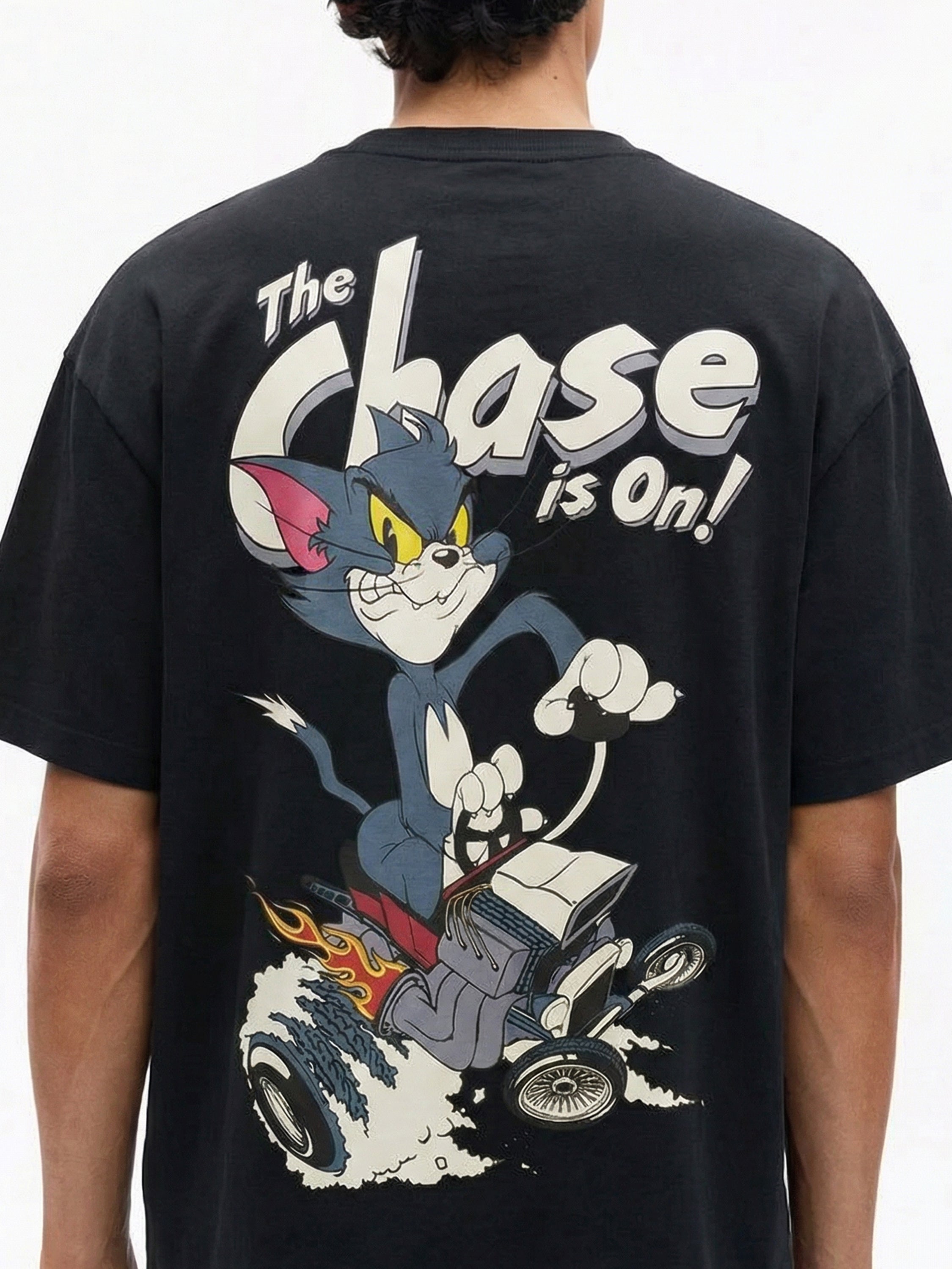 WB By Highlander Men Black Tom And Jerry Printed Round Neck T-Shirt - Black - Image 8