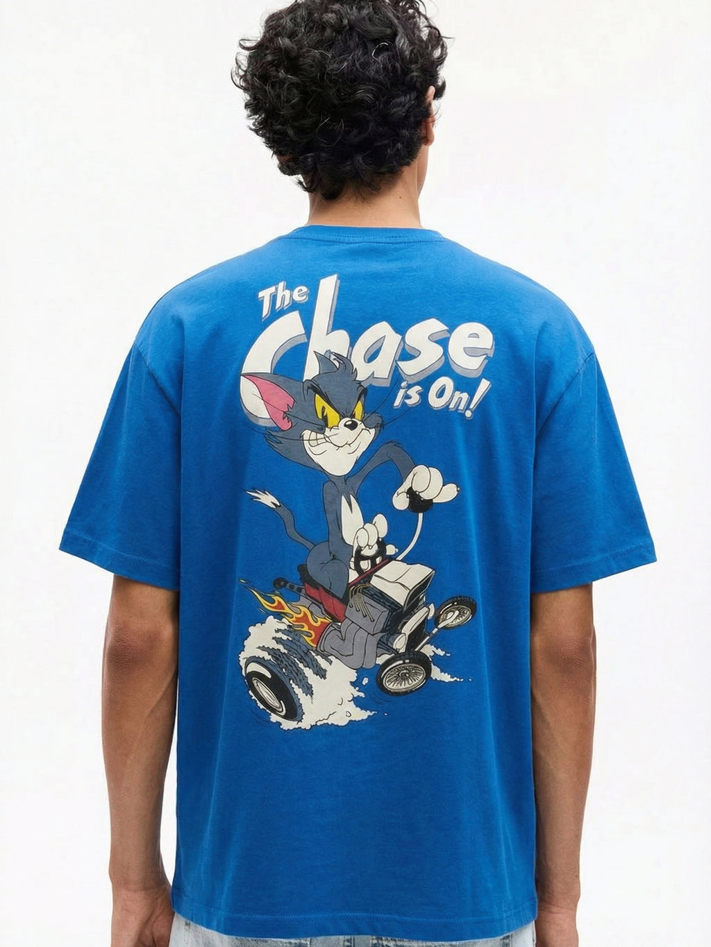 WB By Highlander Men Blue Tom And Jerry Printed Round Neck T-Shirt - Blue - Image 3