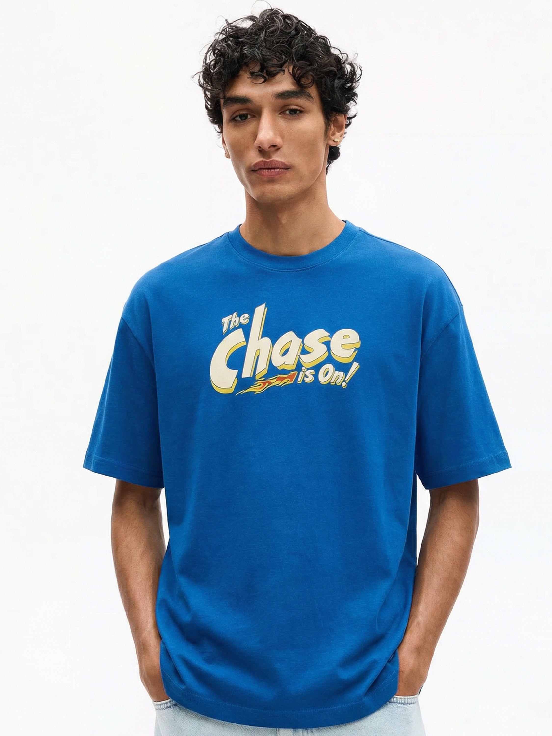 WB By Highlander Men Blue Tom And Jerry Printed Round Neck T-Shirt - Blue - Image 5