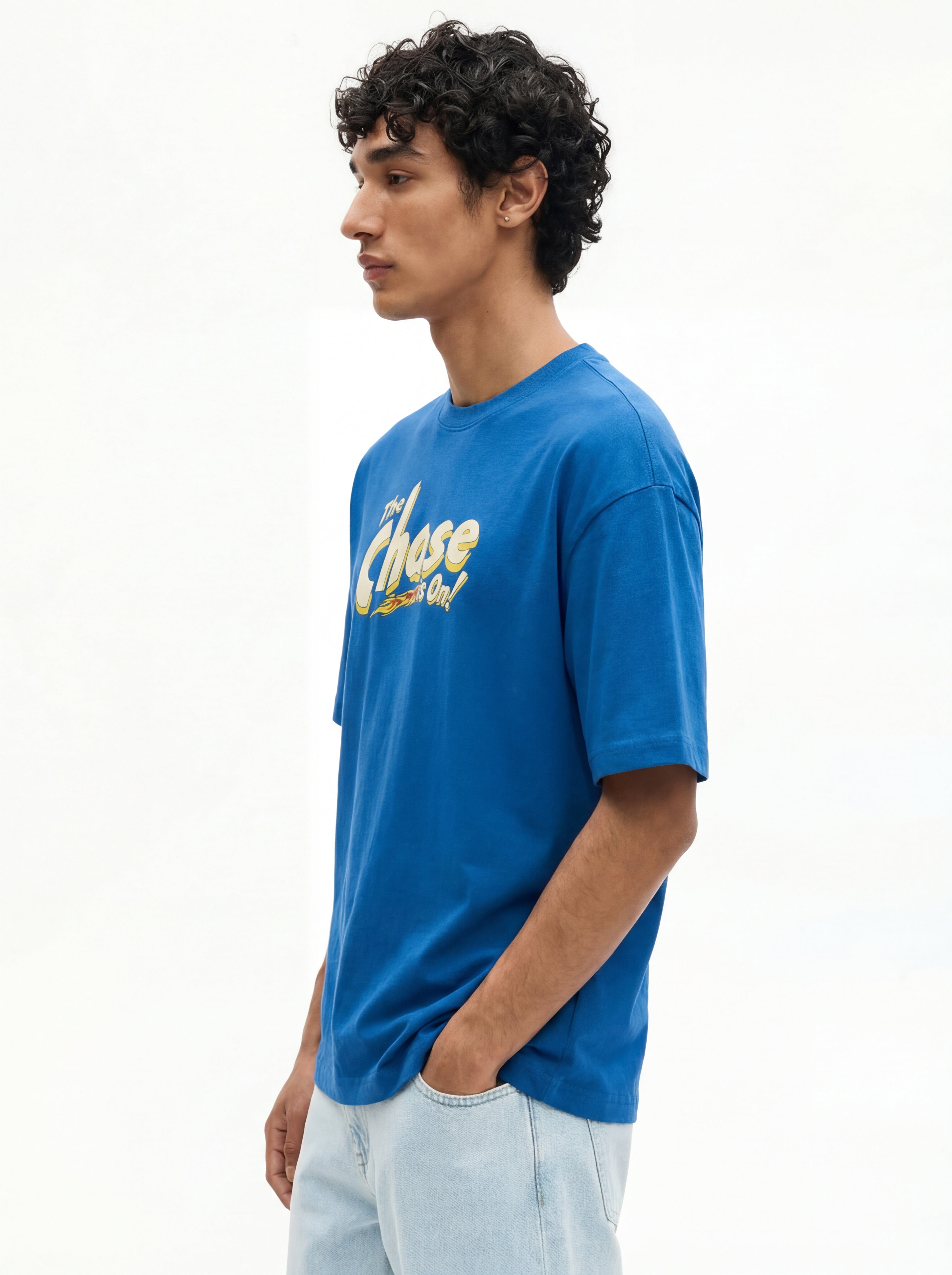 WB By Highlander Men Blue Tom And Jerry Printed Round Neck T-Shirt - Blue - Image 6