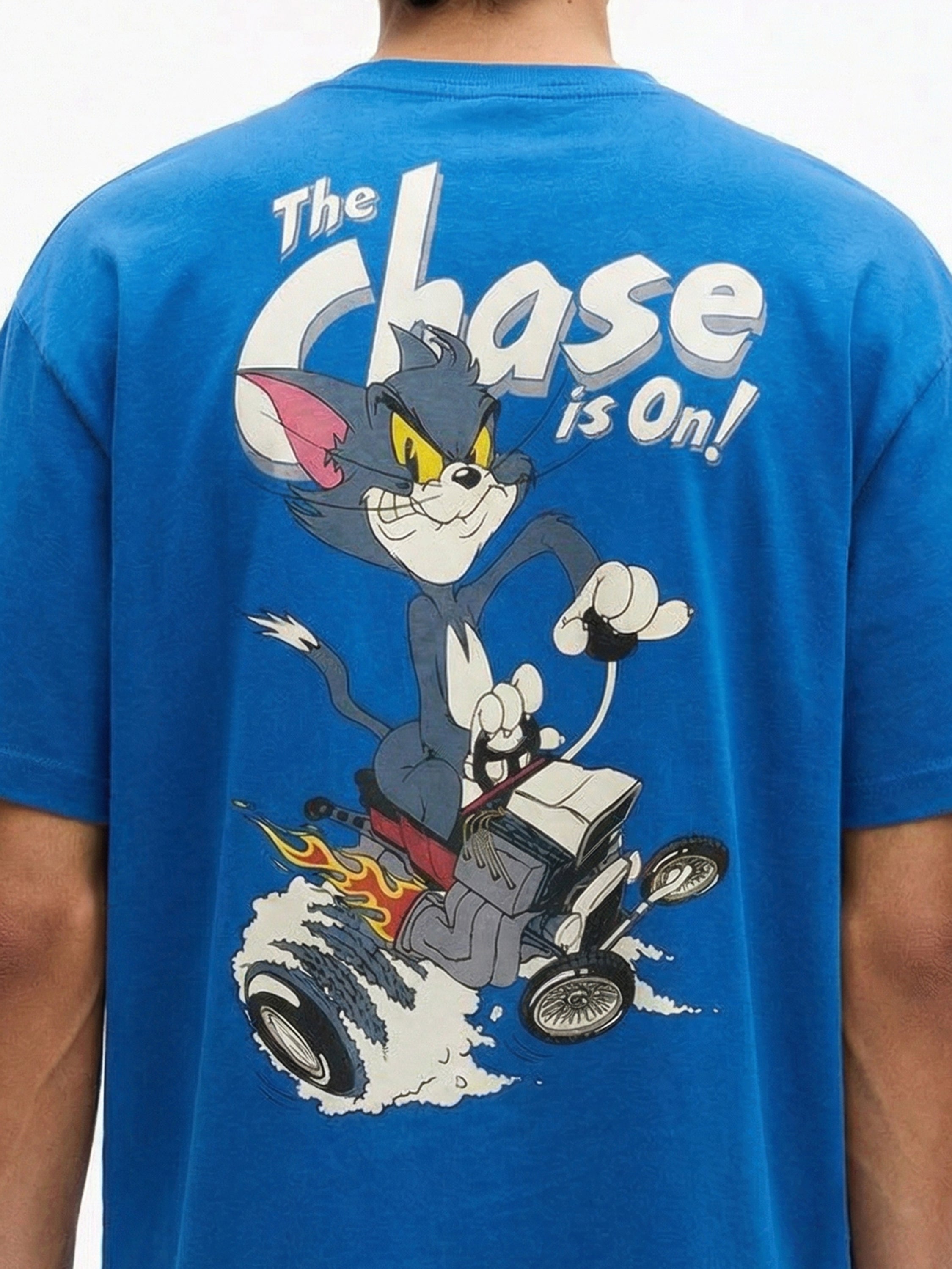 WB By Highlander Men Blue Tom And Jerry Printed Round Neck T-Shirt - Blue - Image 7