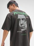 WB By Highlander Men Black Harry Potter Printed Round Neck Oversized Fit T-Shirt - Black - Image 1