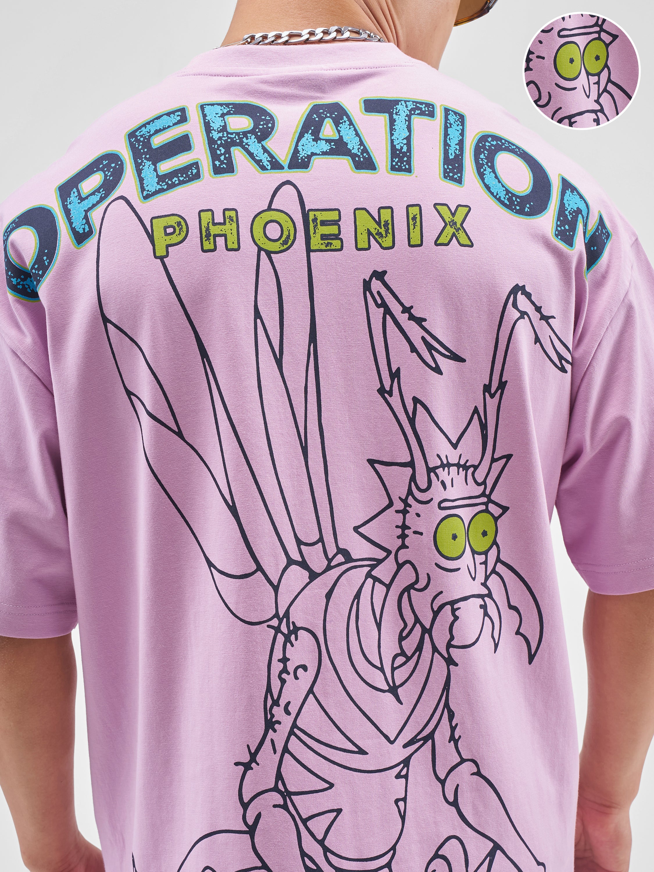 Highlander Men Lavender Rick And Morty Printed Round Neck Oversized Fit T-Shirt - Lavender - Image 5