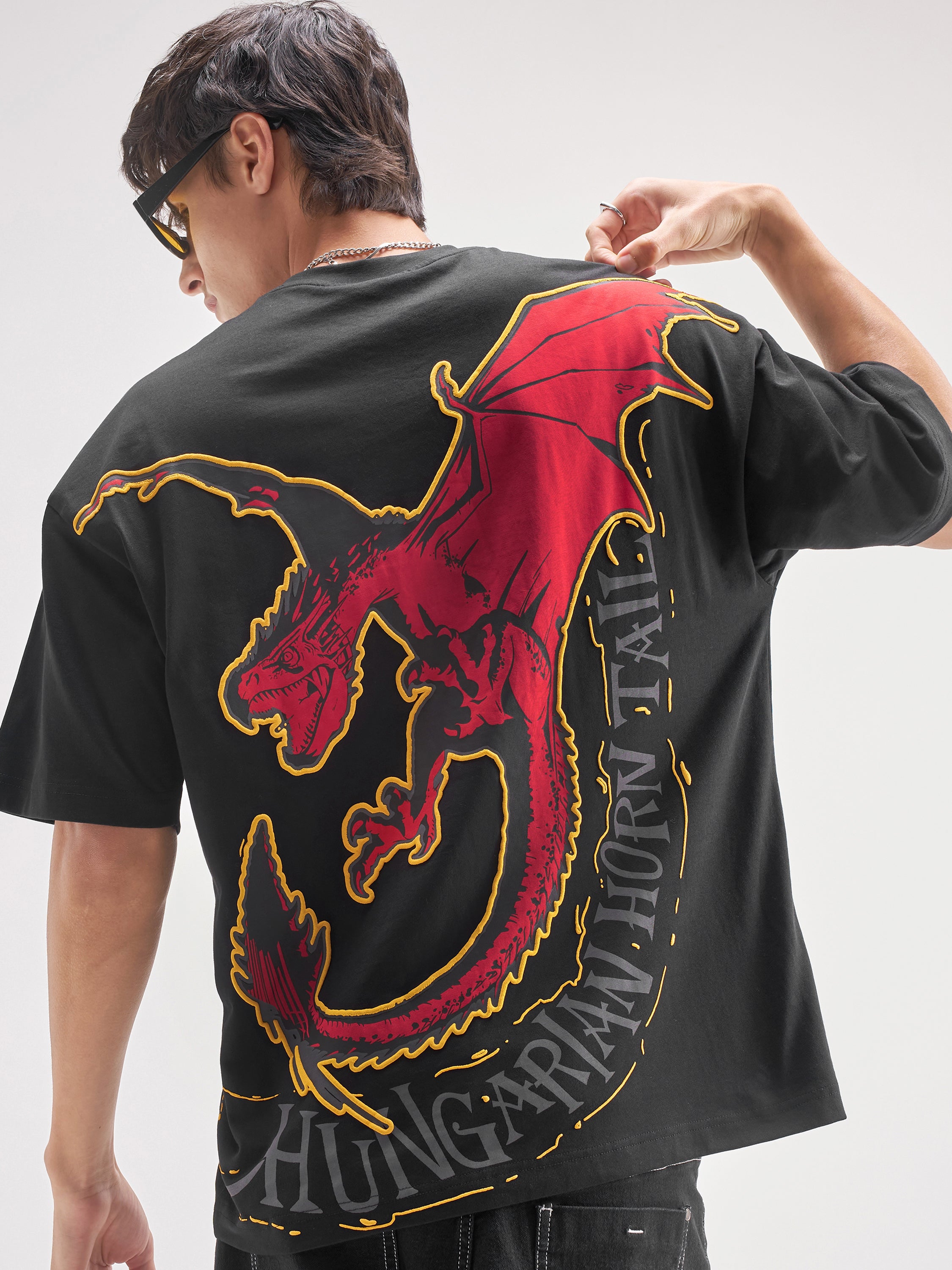 WB By Highlander Men Black Harry Potter Printed Round Neck T-Shirt - Black - Image 1