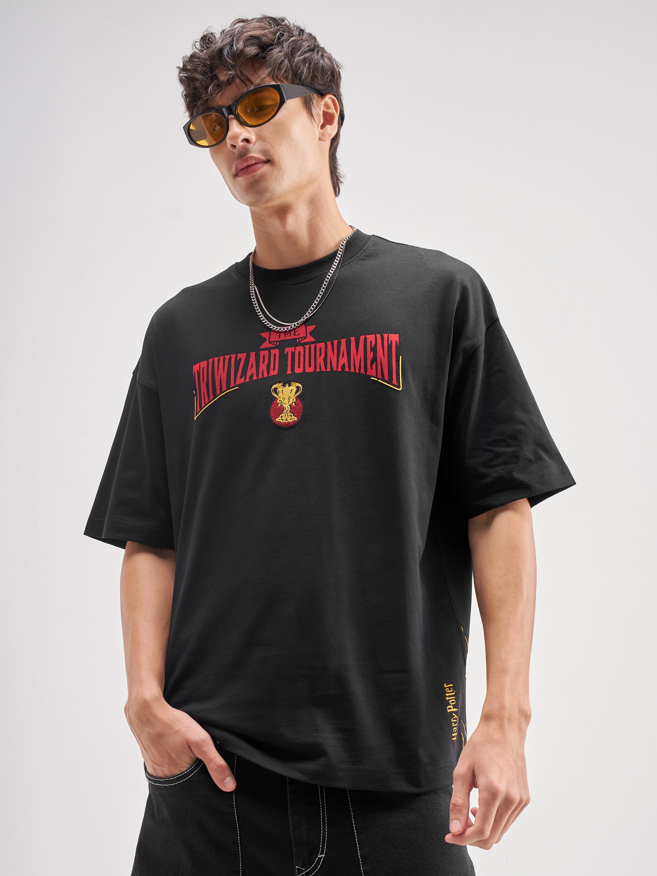 WB By Highlander Men Black Harry Potter Printed Round Neck T-Shirt - Black - Image 3