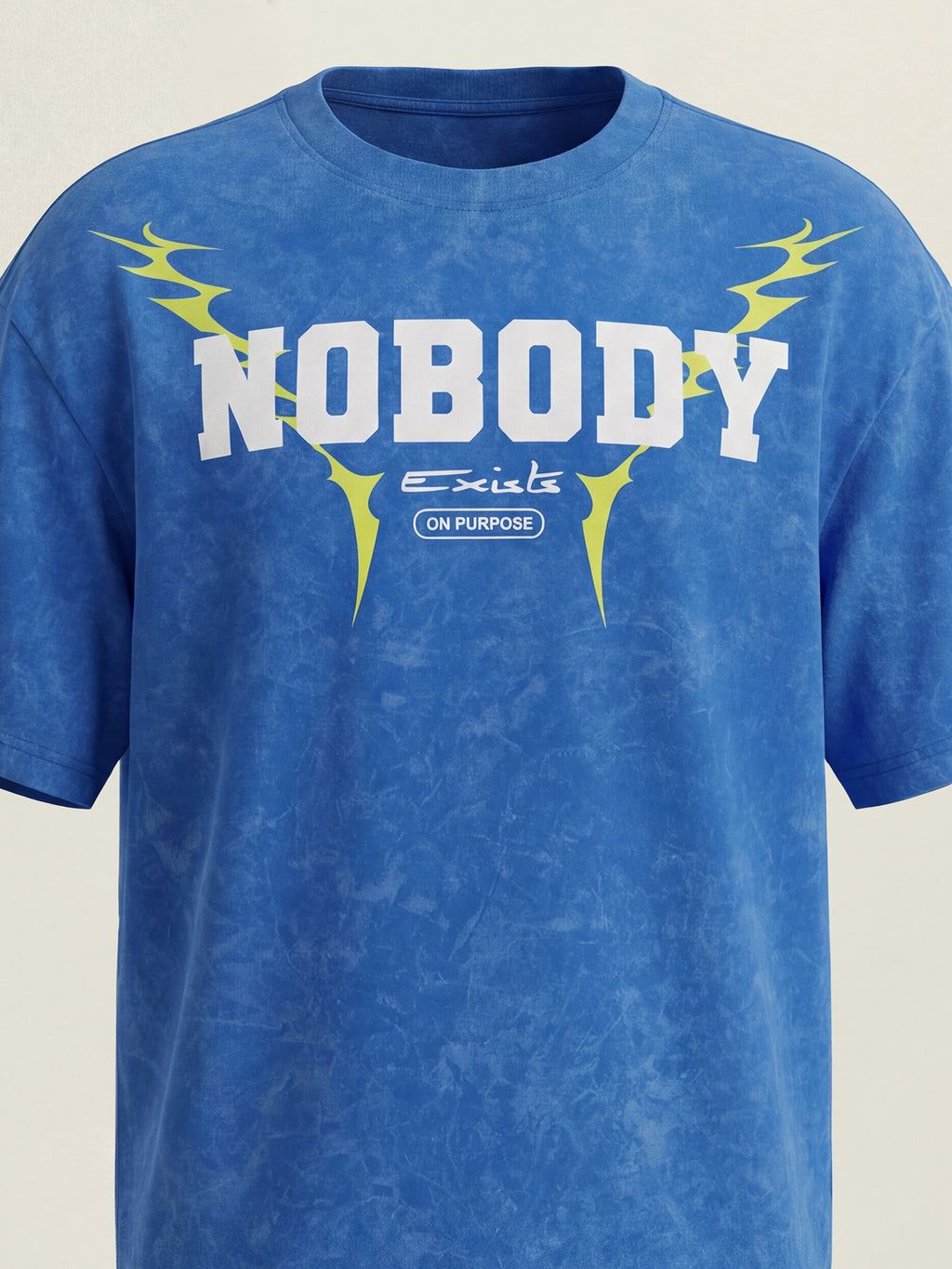 Highlander Men Blue Printed Round Neck Oversized Fit T-Shirt - Blue - Image 2