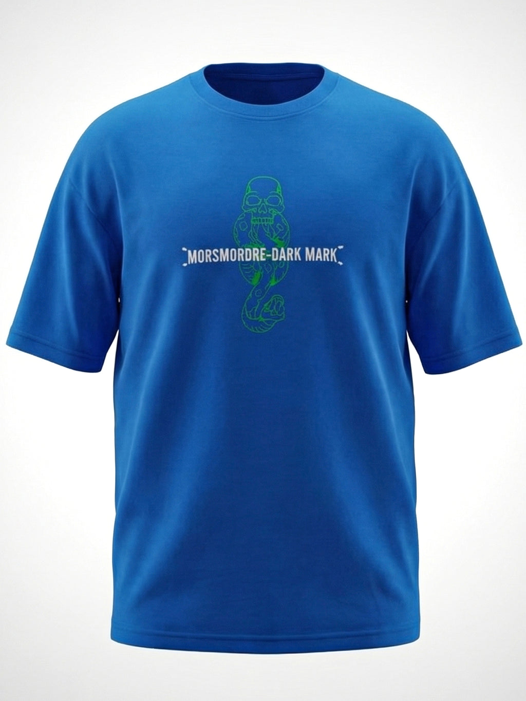 WB By Highlander Men Blue Harry Potter Embroidered Round Neck Oversized Fit T-Shirt - Blue - Image 2