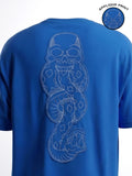 WB By Highlander Men Blue Harry Potter Embroidered Round Neck Oversized Fit T-Shirt - Blue - Image 1