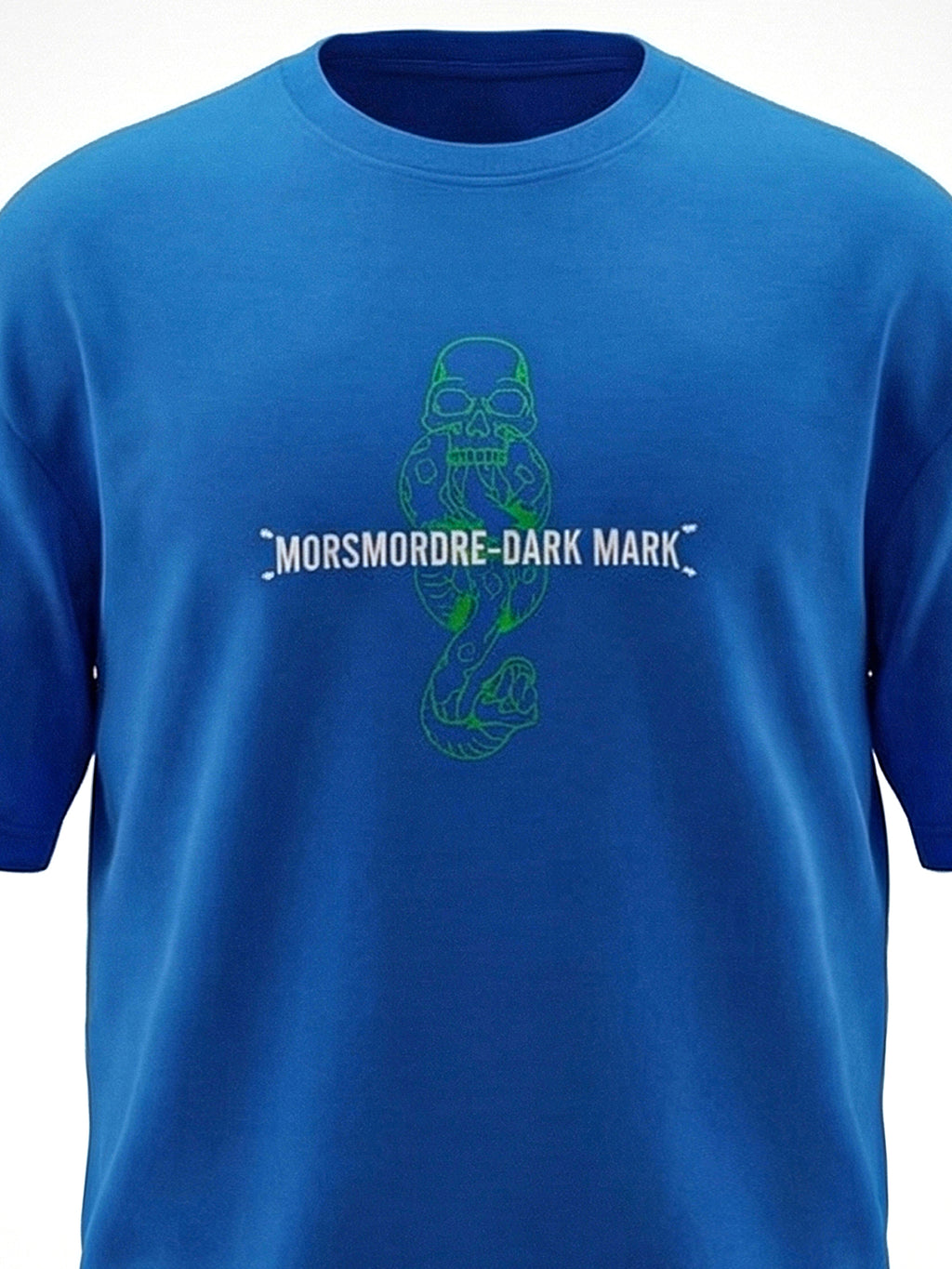 WB By Highlander Men Blue Harry Potter Embroidered Round Neck Oversized Fit T-Shirt - Blue - Image 3