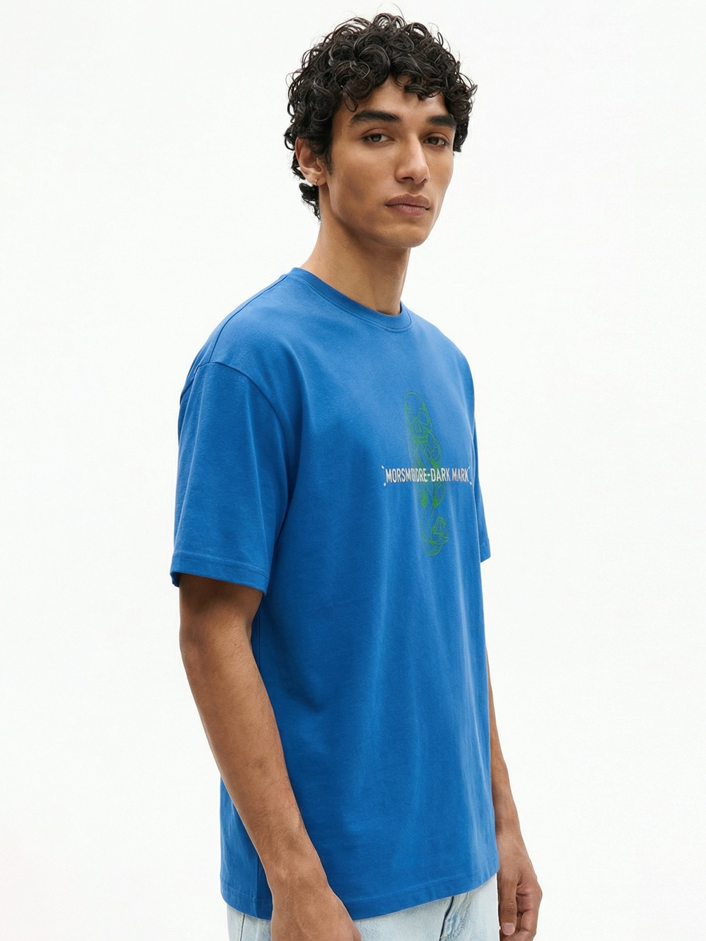 WB By Highlander Men Blue Harry Potter Embroidered Round Neck Oversized Fit T-Shirt - Blue - Image 9