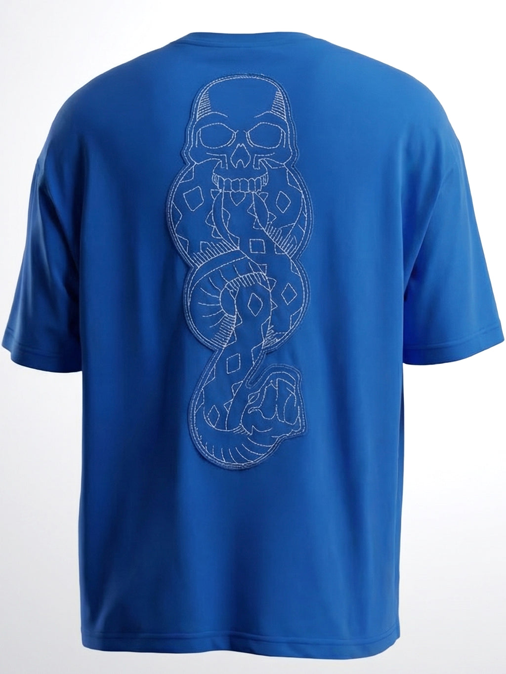 WB By Highlander Men Blue Harry Potter Embroidered Round Neck Oversized Fit T-Shirt - Blue - Image 10