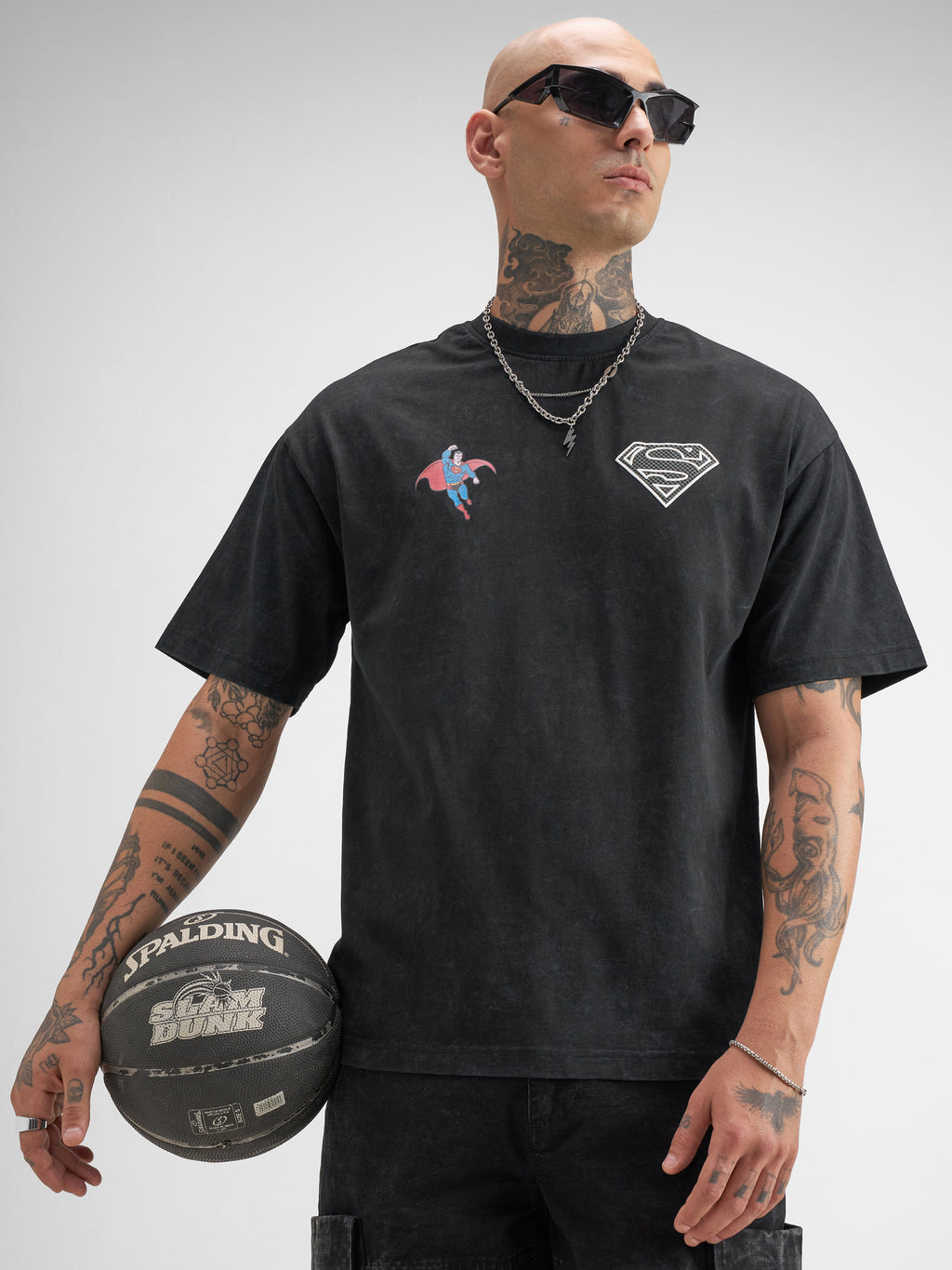 Dc By Highlander Men Black Printed Round Neck Oversized Fit T-Shirt - Black - Image 3
