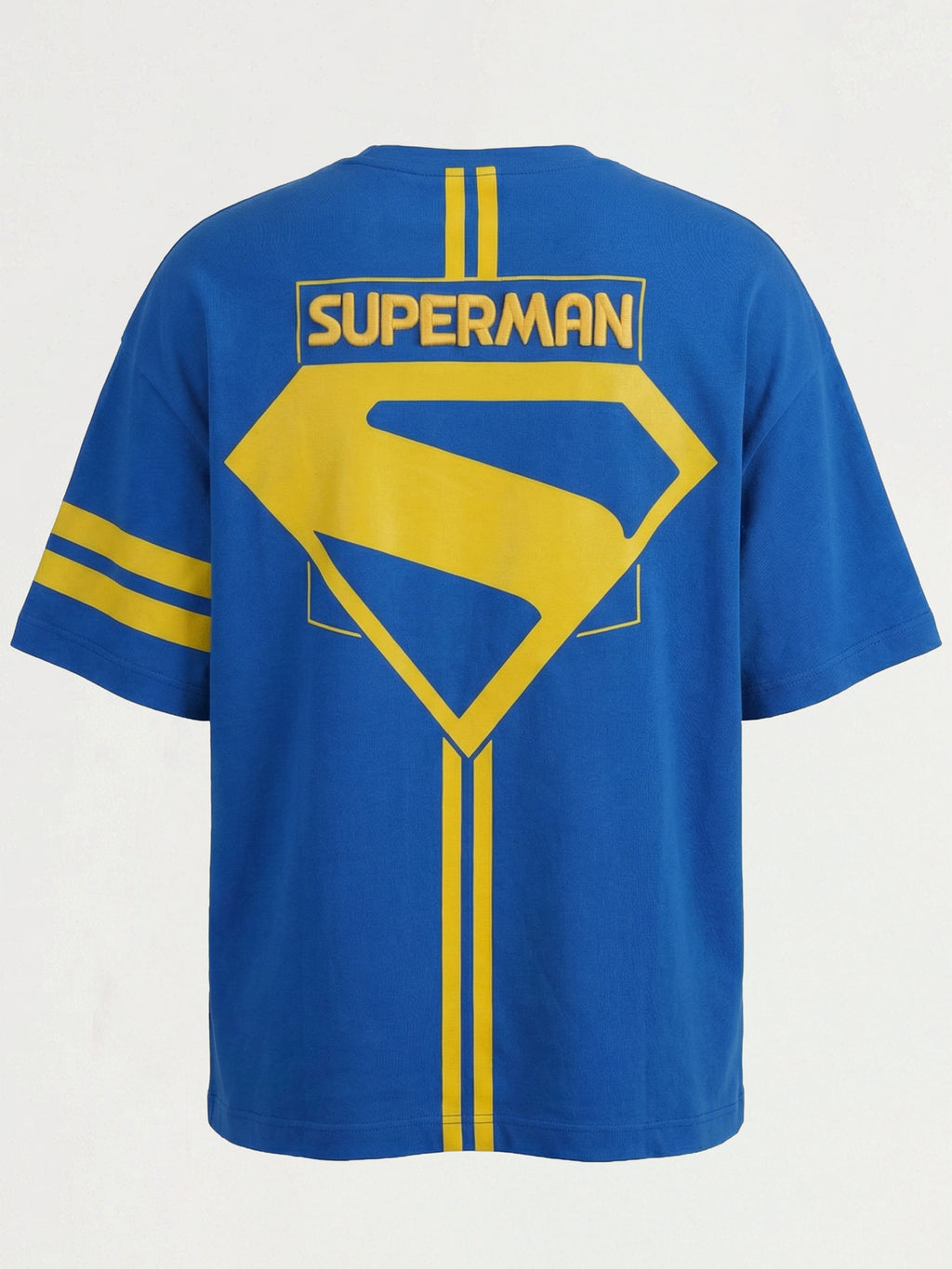 DC By Highlander Men Blue Superman Printed Round Neck Oversized Fit T-Shirt - Blue - Image 2