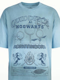 WB By Highlander Men Blue Harry Potter Printed Round Neck Oversized Fit T-Shirt - Blue - Image 1