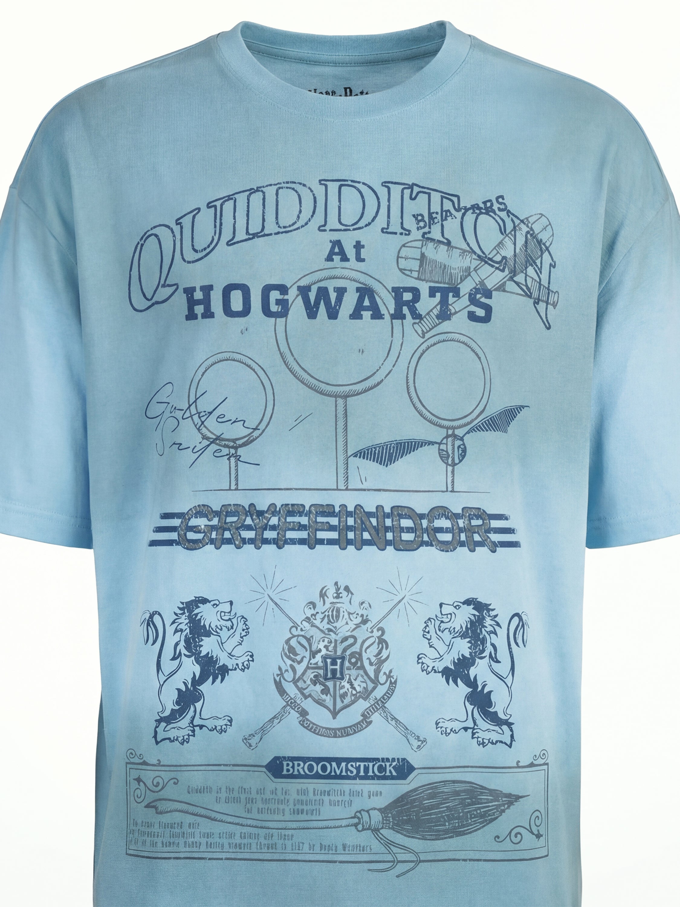 WB By Highlander Men Blue Harry Potter Printed Round Neck Oversized Fit T-Shirt - Blue - Image 1