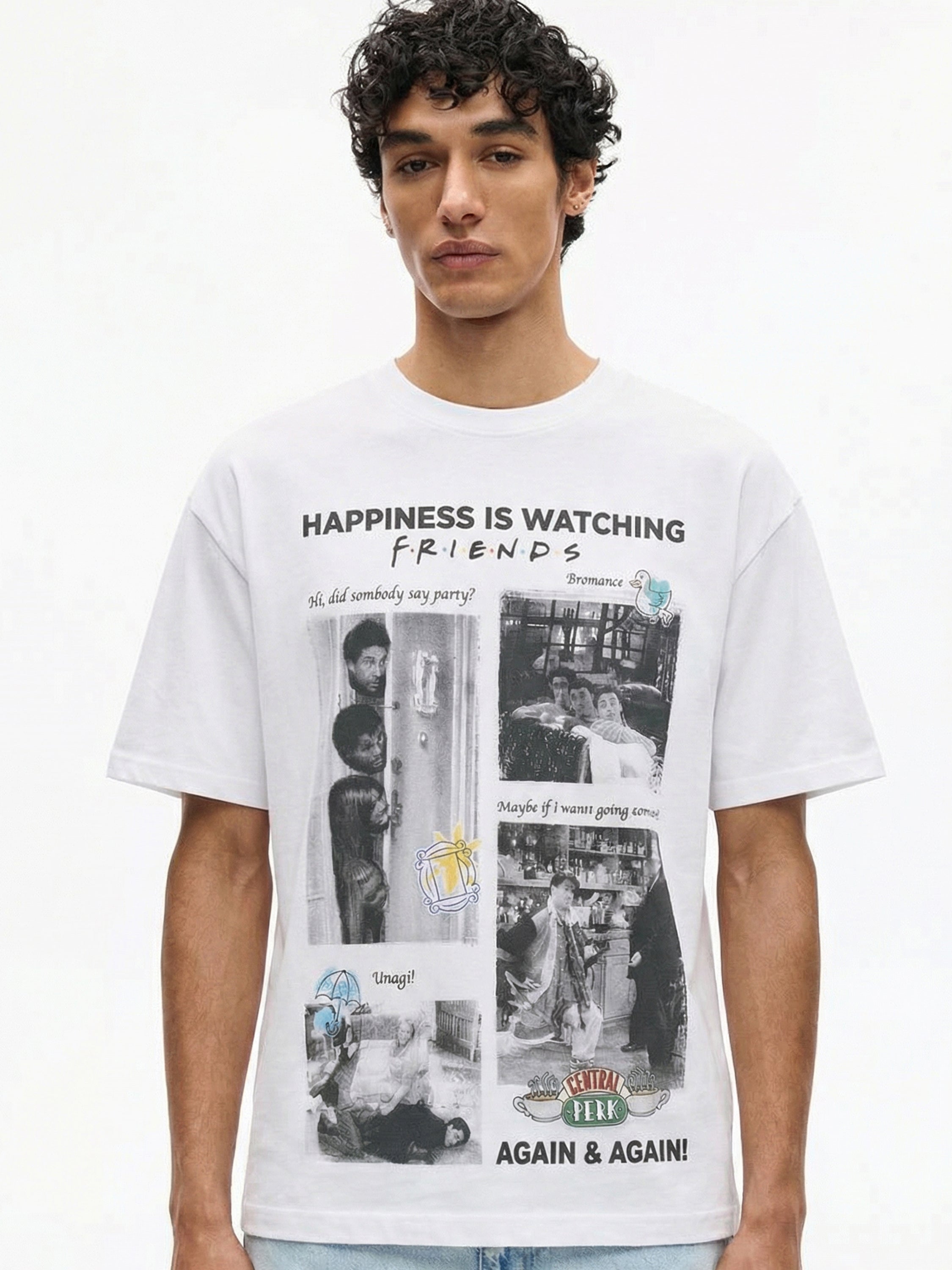 Highlander Men White FRIENDS Printed Round Neck T-Shirt - White - Image 3