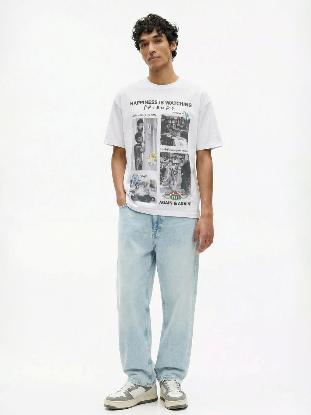 Highlander Men White FRIENDS Printed Round Neck T-Shirt - White - Image 4