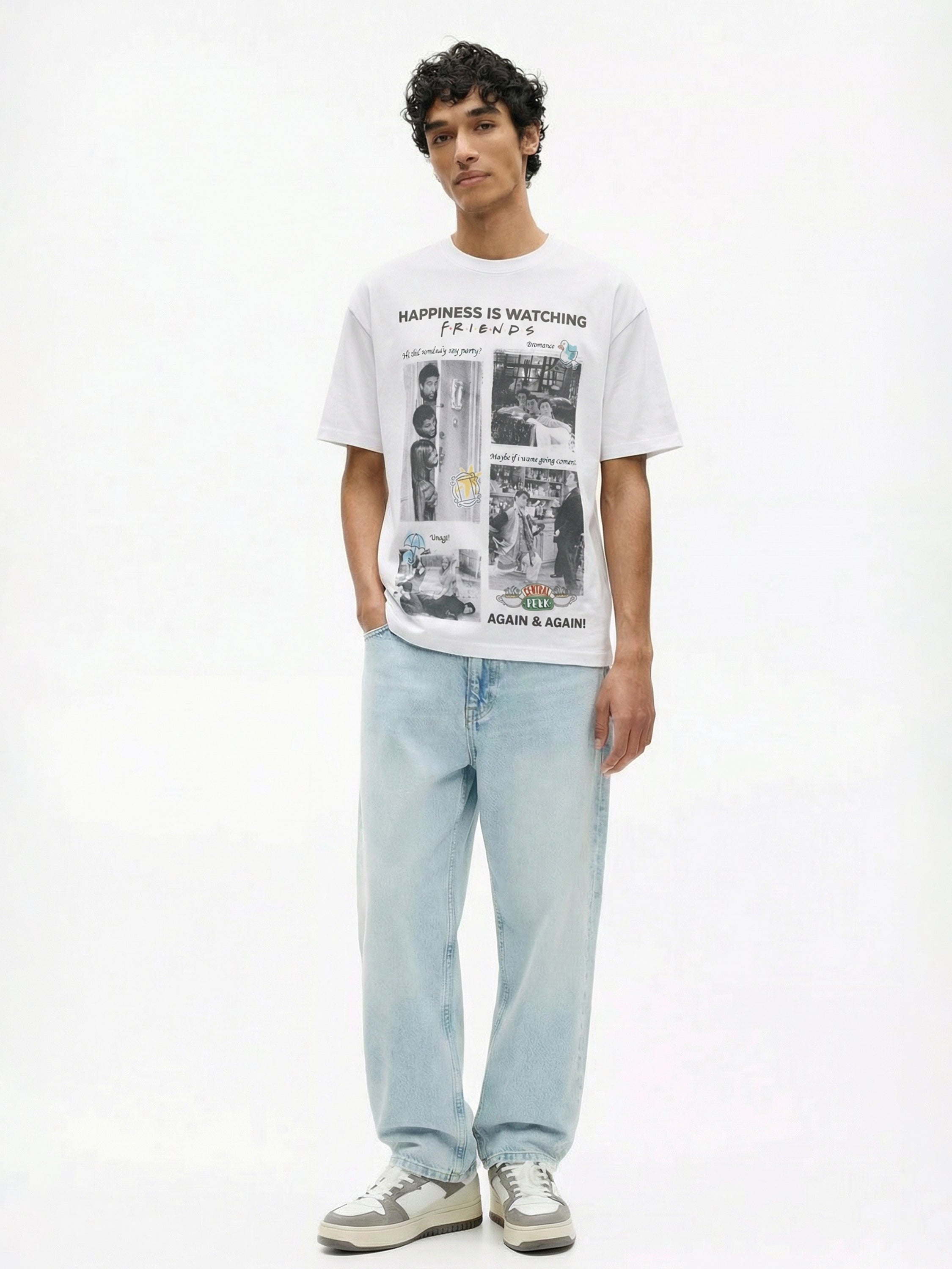 Highlander Men White FRIENDS Printed Round Neck T-Shirt - White - Image 4