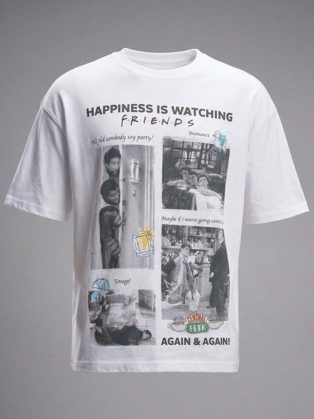 Highlander Men White FRIENDS Printed Round Neck T-Shirt - White - Image 7