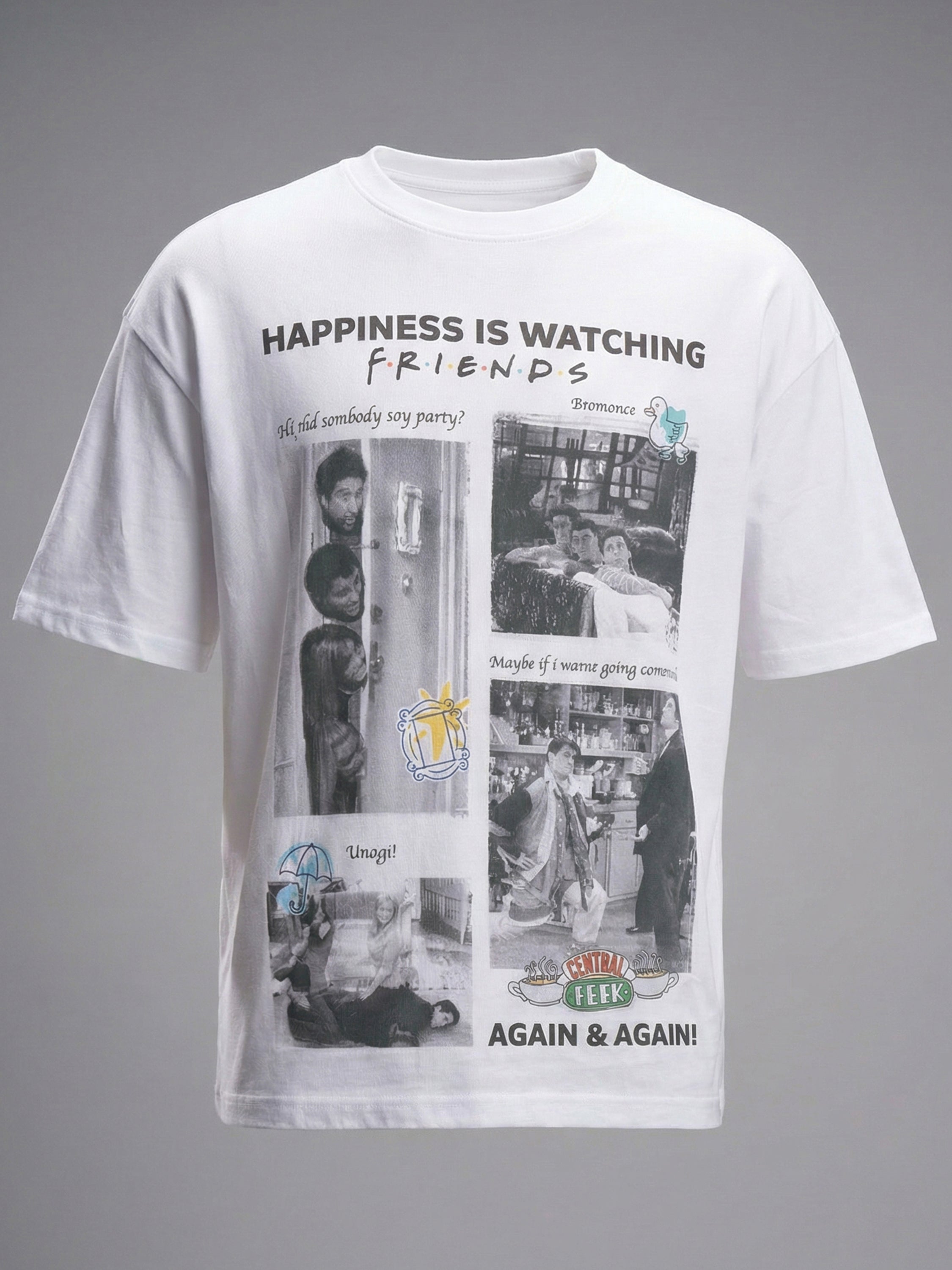 Highlander Men White FRIENDS Printed Round Neck T-Shirt - White - Image 7