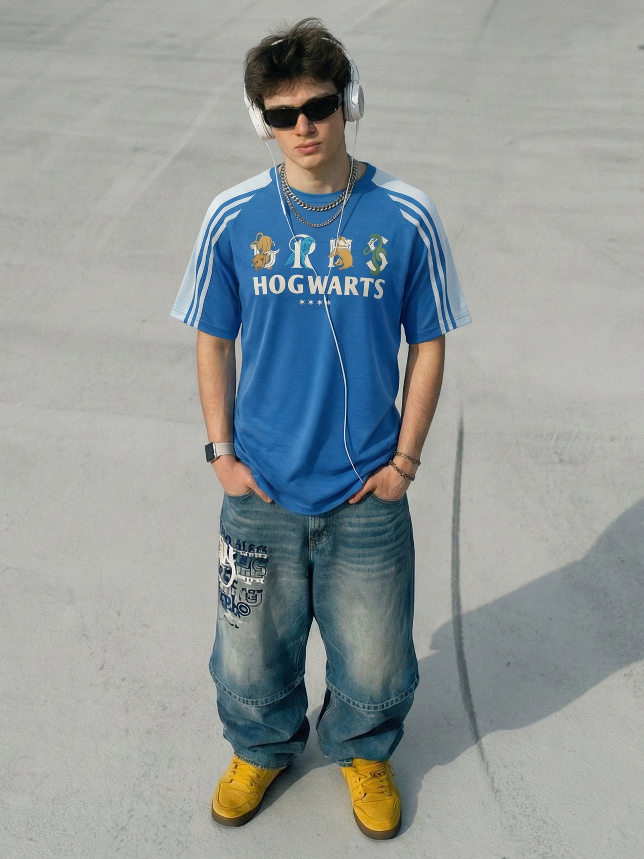 WB By Highlander Men Blue Harry Potter Printed Round Neck T-Shirt - Blue - Image 5