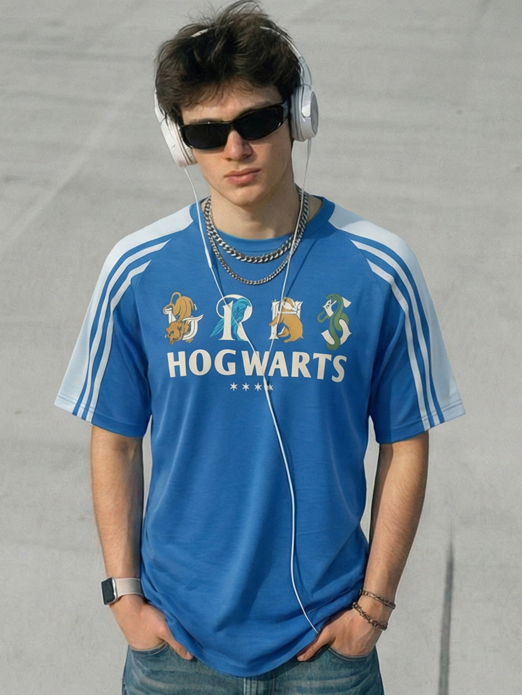 WB By Highlander Men Blue Harry Potter Printed Round Neck T-Shirt - Blue - Image 6