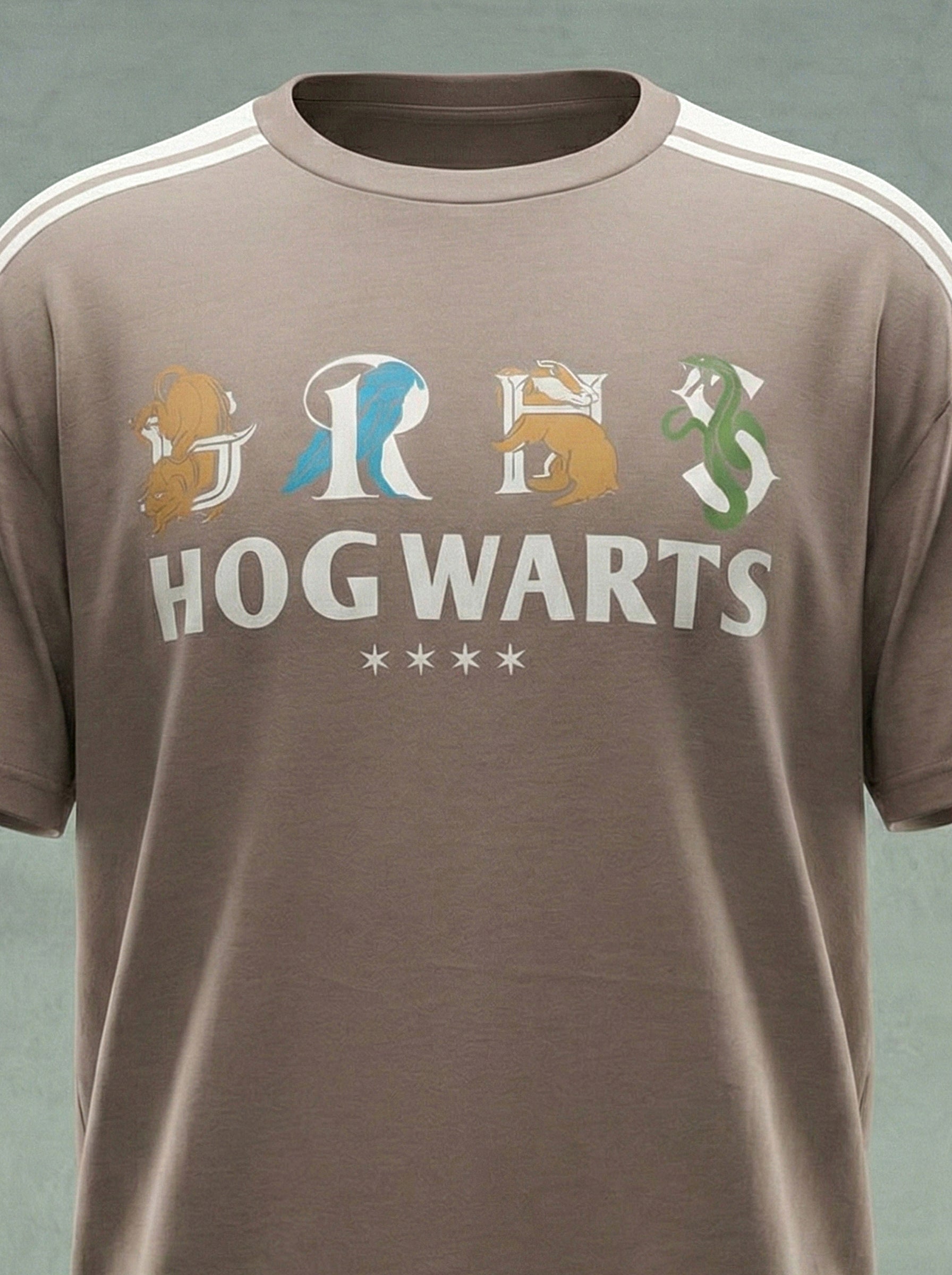 WB By Highlander Men Taupe Harry Potter Printed Round Neck T-Shirt - Taupe - Image 1
