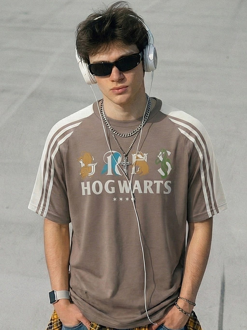 WB By Highlander Men Taupe Harry Potter Printed Round Neck T-Shirt - Taupe - Image 7