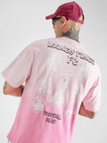 WB By Highlander Men Pink Looney Tunes Printed Round Neck Oversized Fit T-Shirt - Pink - Image 1
