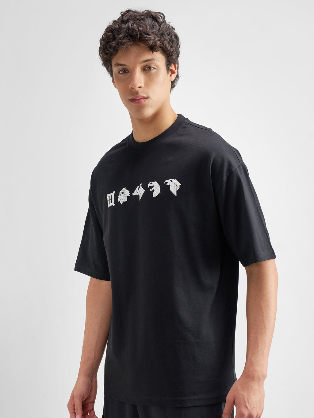 WB By Highlander Men Black Harry Potter Printed Round Neck Oversized Fit T-Shirt - Black - Image 4