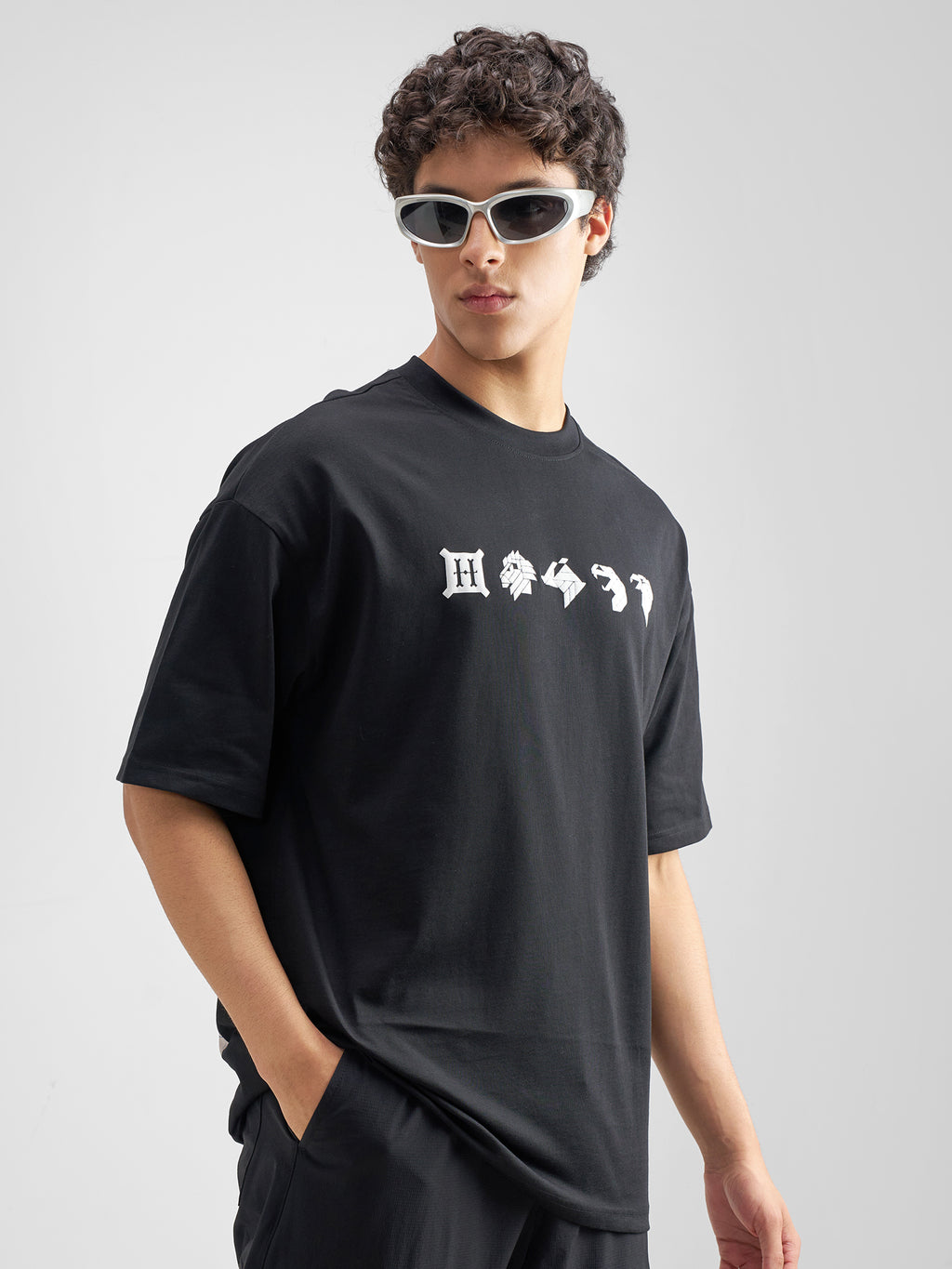 WB By Highlander Men Black Harry Potter Printed Round Neck Oversized Fit T-Shirt - Black - Image 6