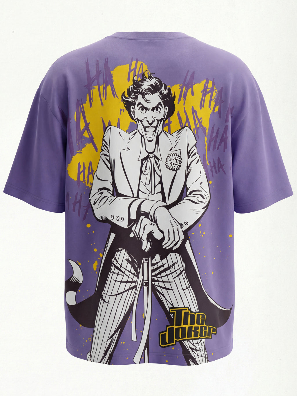 DC By Highlander Men Purple Joker Printed Round Neck Oversized Fit T-Shirt - Purple - Image 9