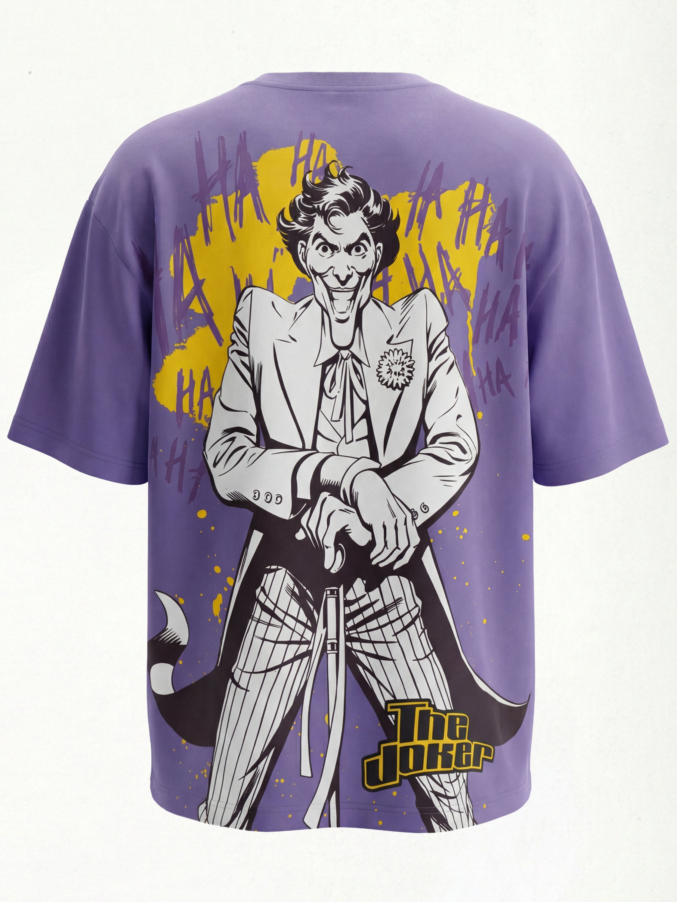 DC By Highlander Men Purple Joker Printed Round Neck Oversized Fit T-Shirt - Purple - Image 9
